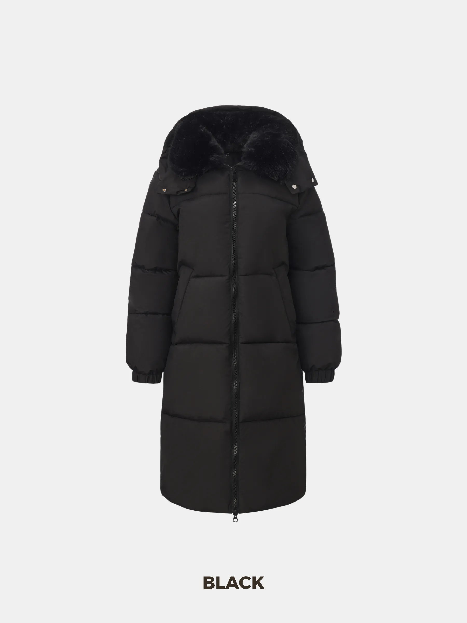 Faux Fur Collar Long Puffer Jacket - product image 21