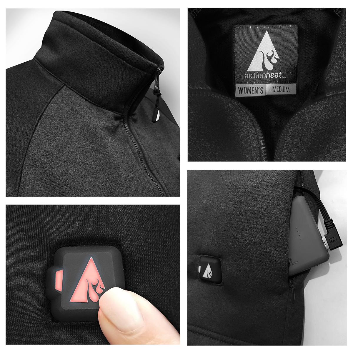 Heatrea 5V Women's 1/2 Zip Pullover Battery Heated Shirt
