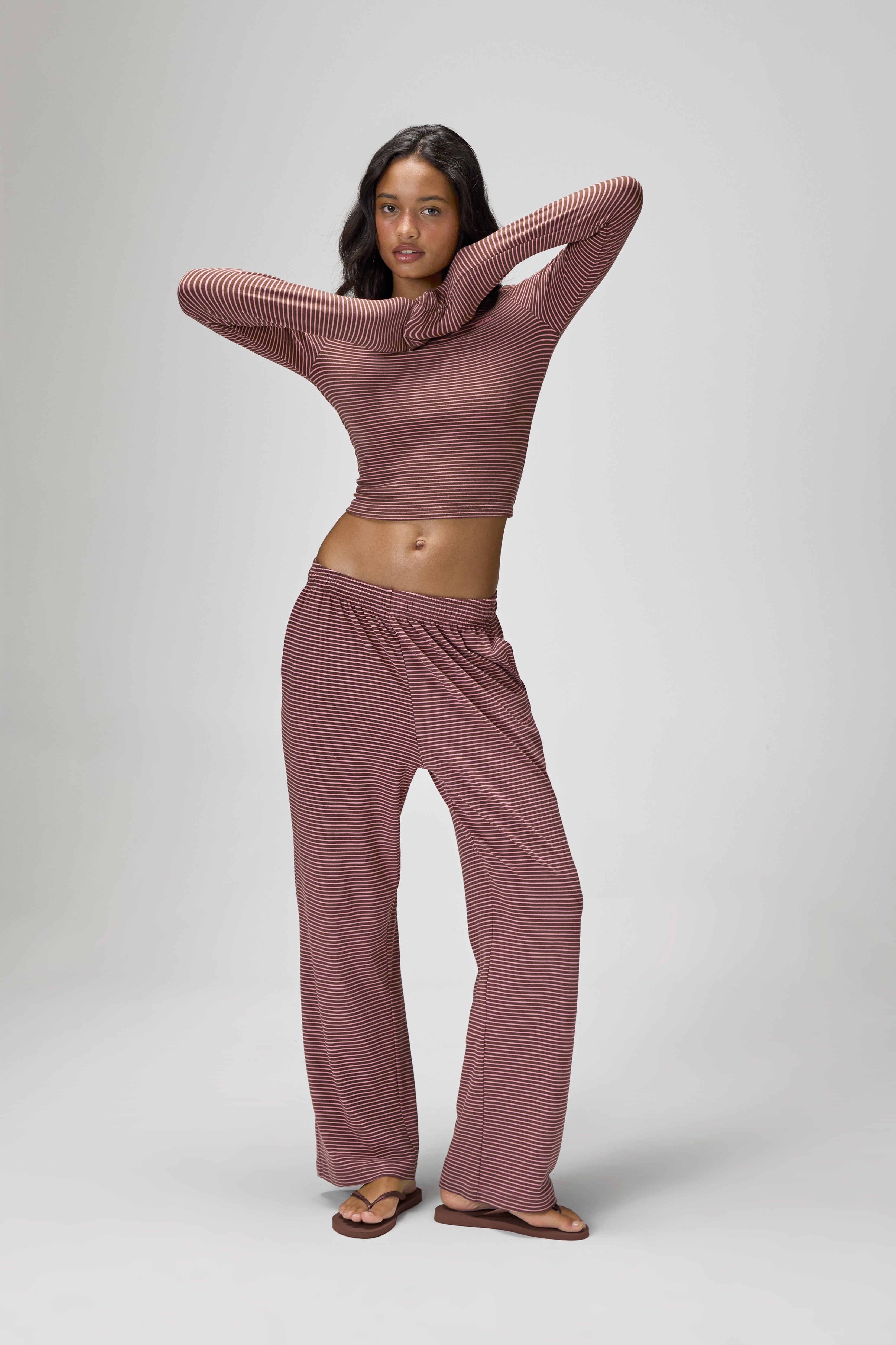 Wilbur Soft Wide Leg Pants in Brown - image 3