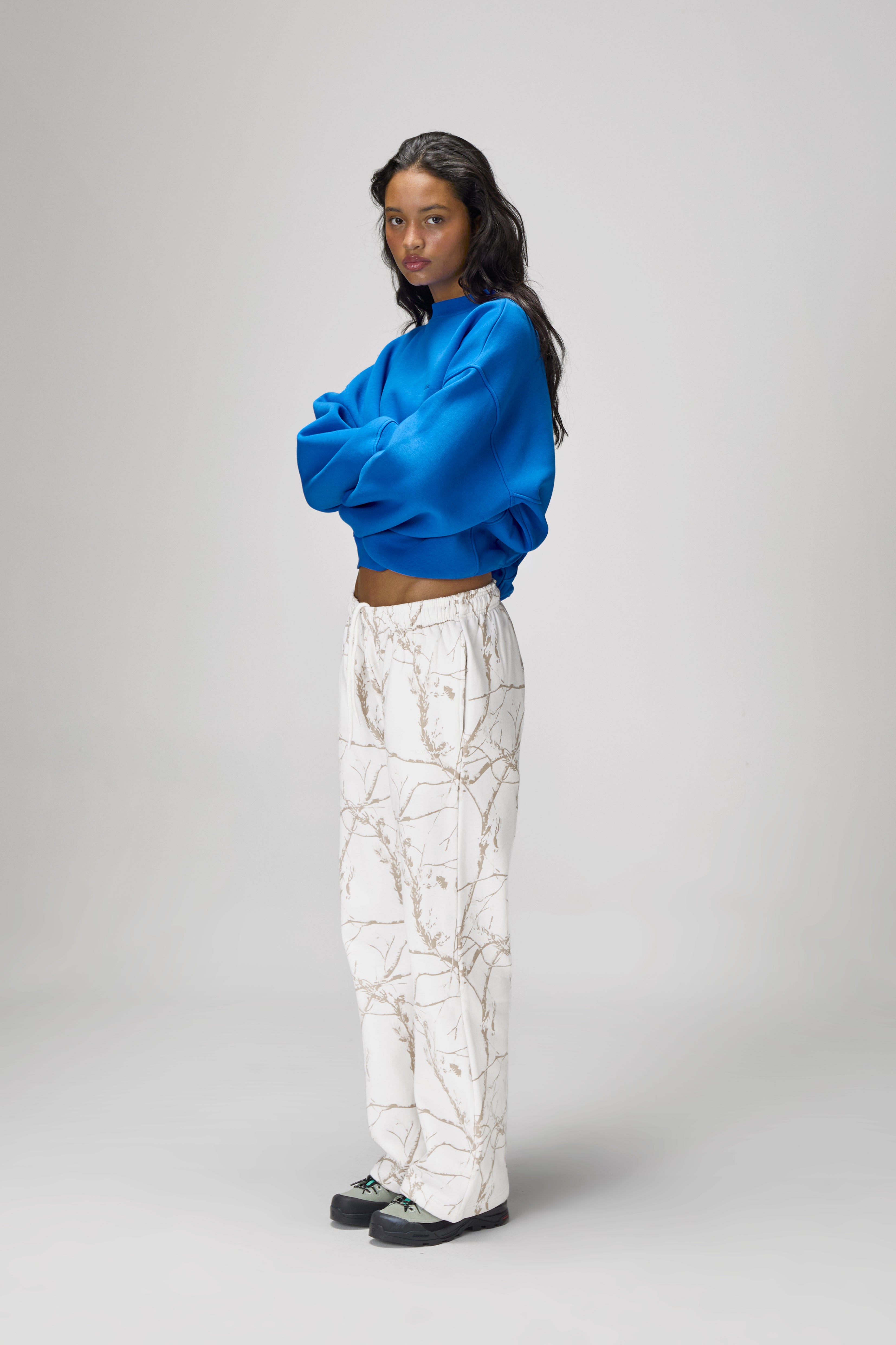 Ranch Wide Leg Sweatpants in Milk Camo