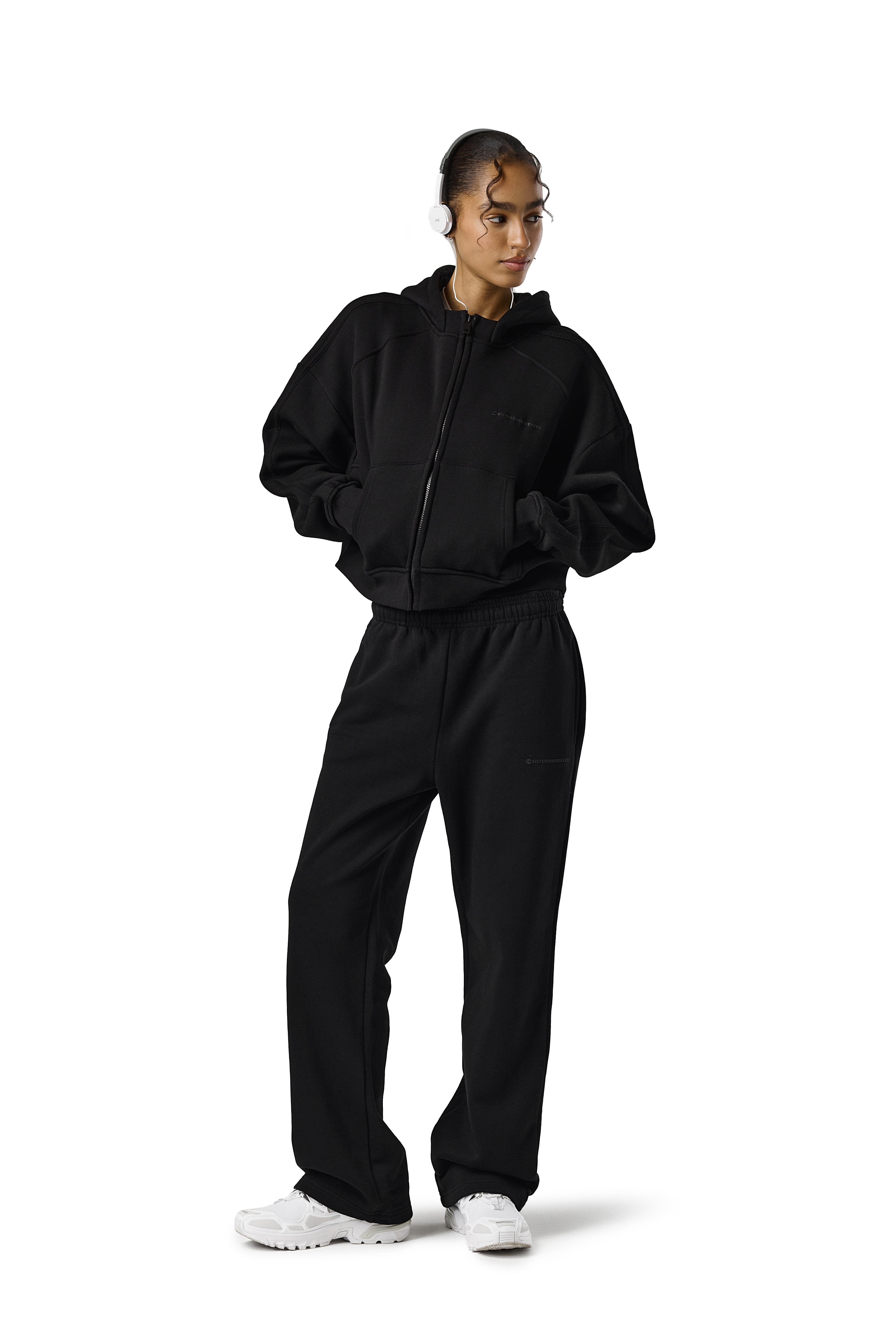 Trademark Wide Leg Sweatpants in Road Black - image 4