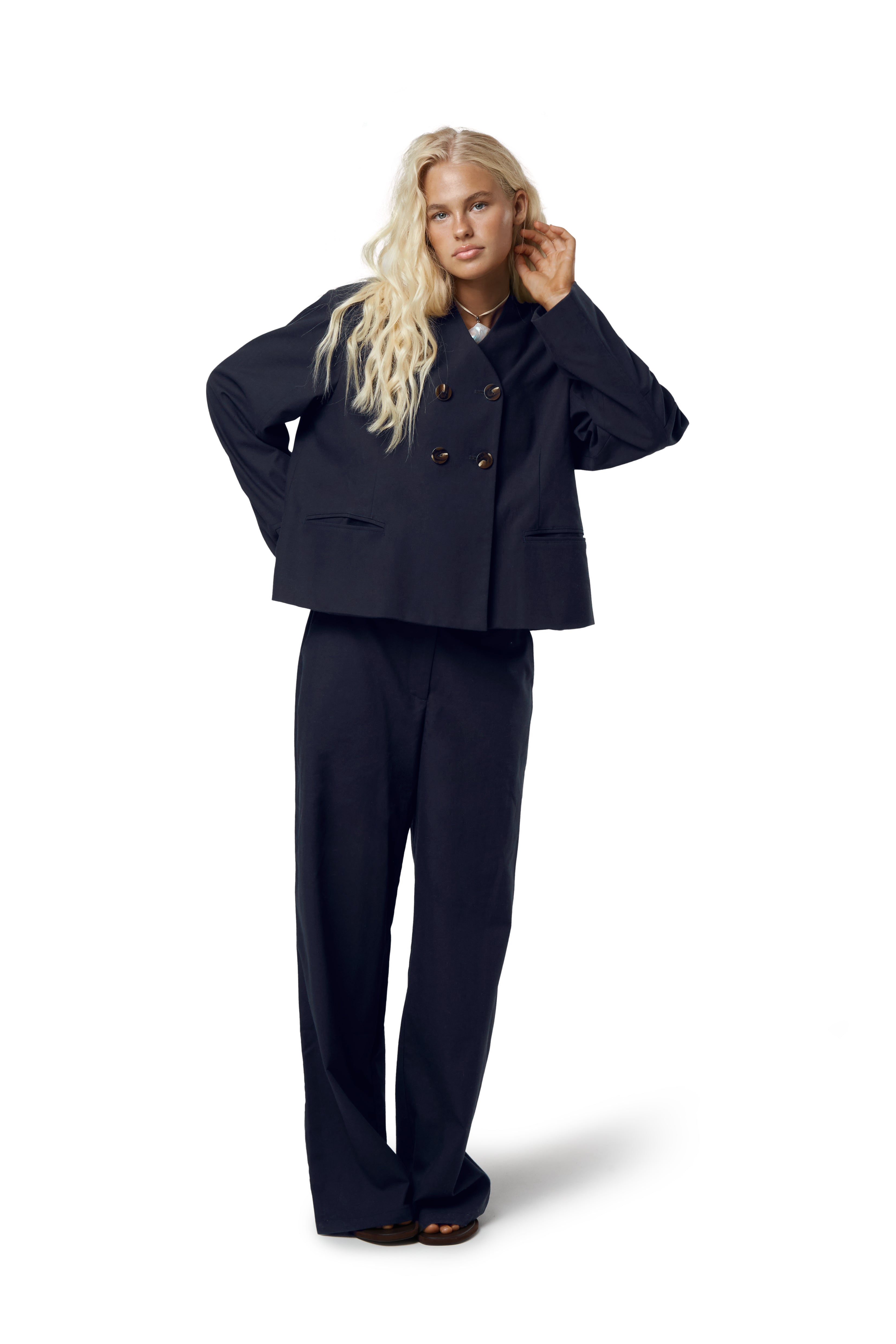 Emmie Double Breasted Blazer in Navy - image 5