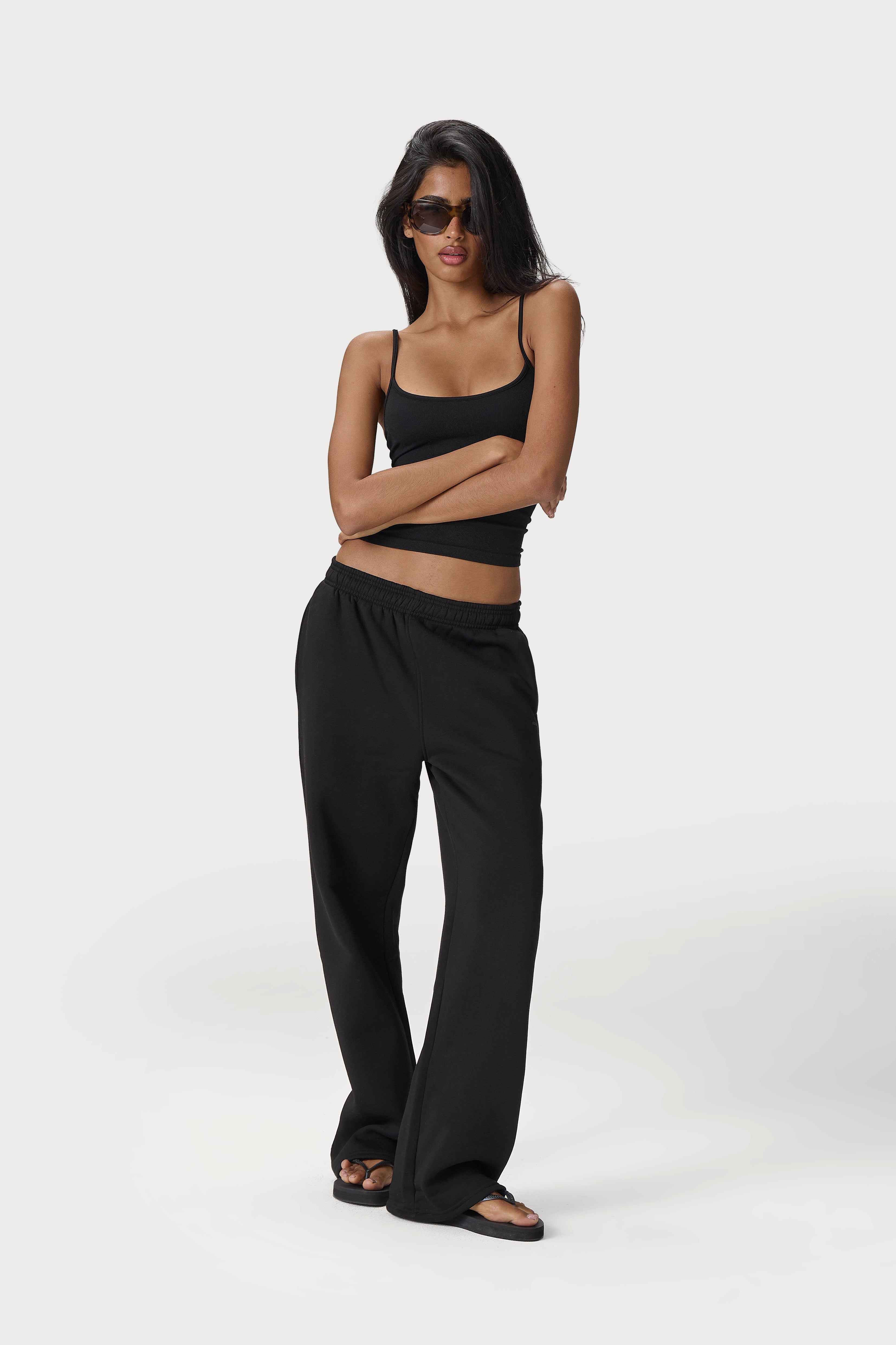 Classic Wide Leg Sweatpants in Washed Black - image 4