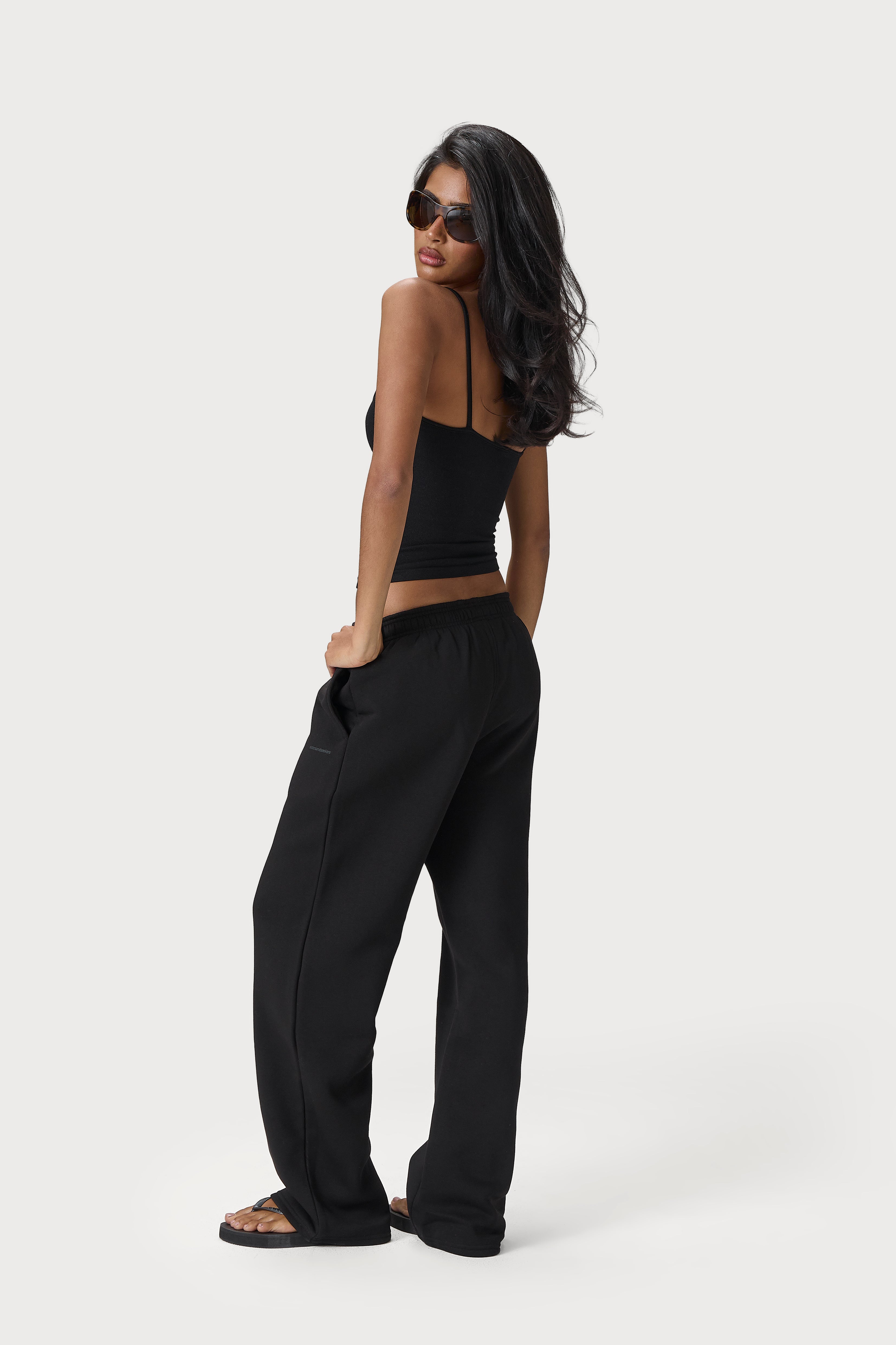 Classic Wide Leg Sweatpants in Washed Black - image 5