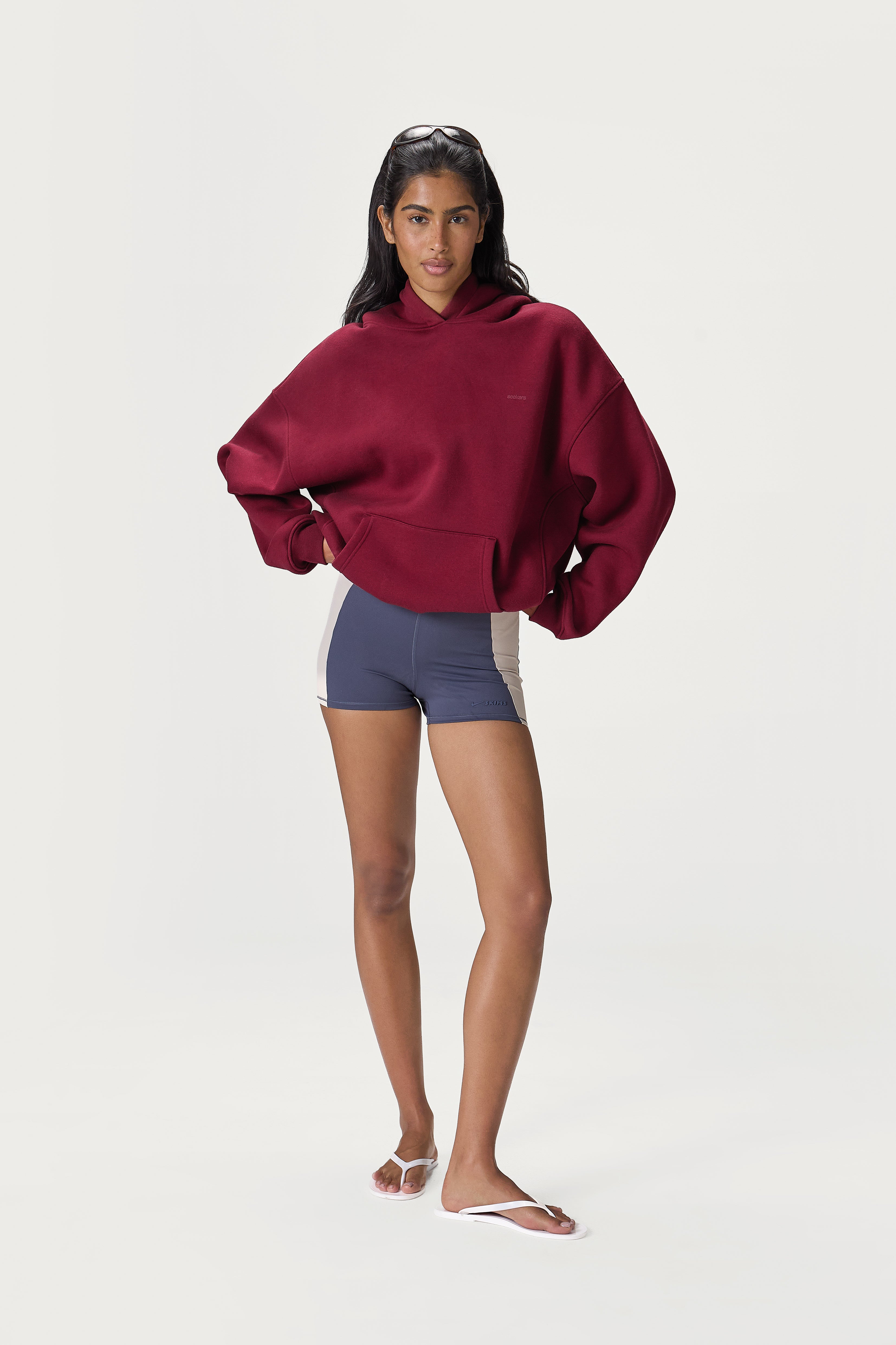 Petite Classic Hoodie in Burgundy - image 2