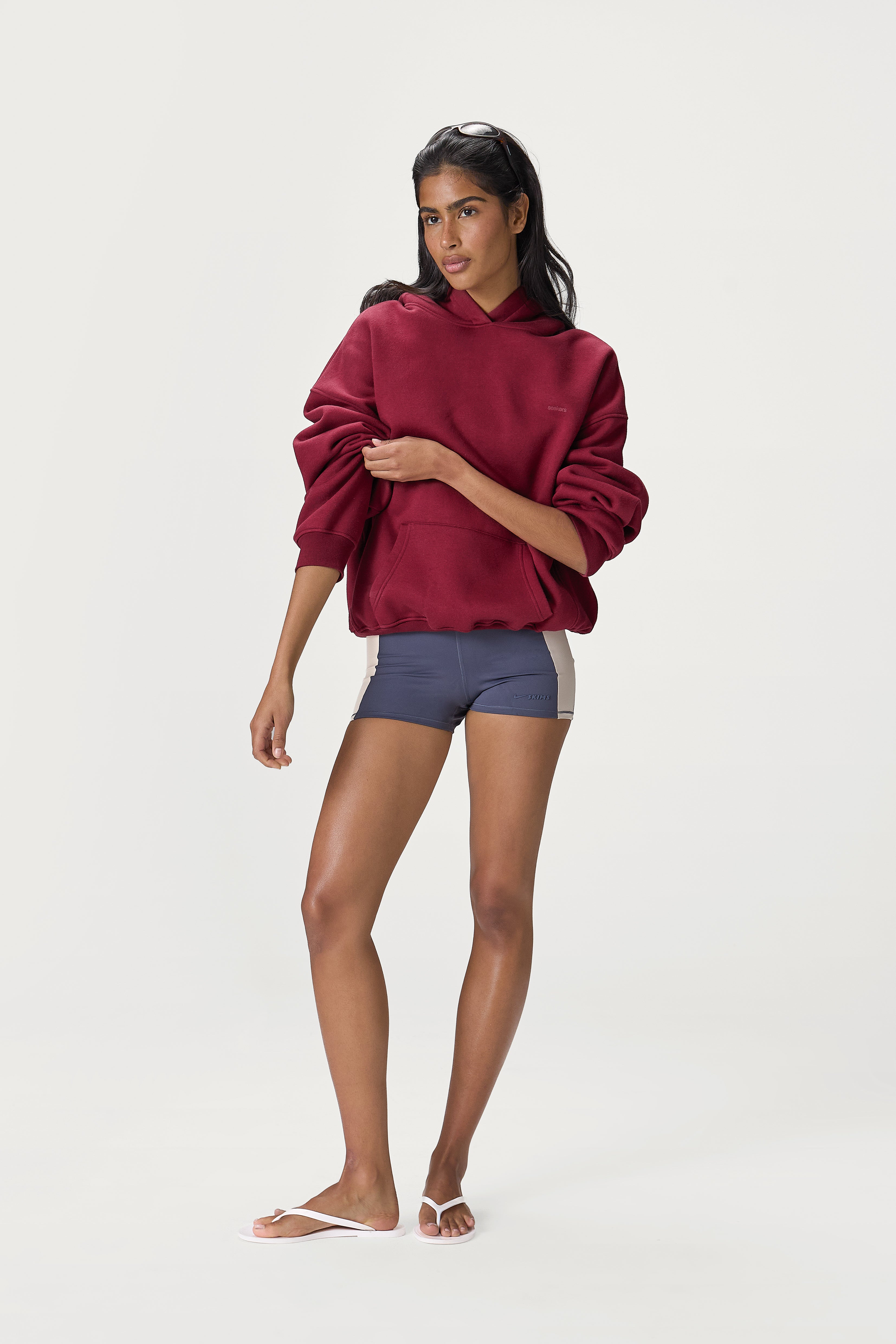 Petite Classic Hoodie in Burgundy