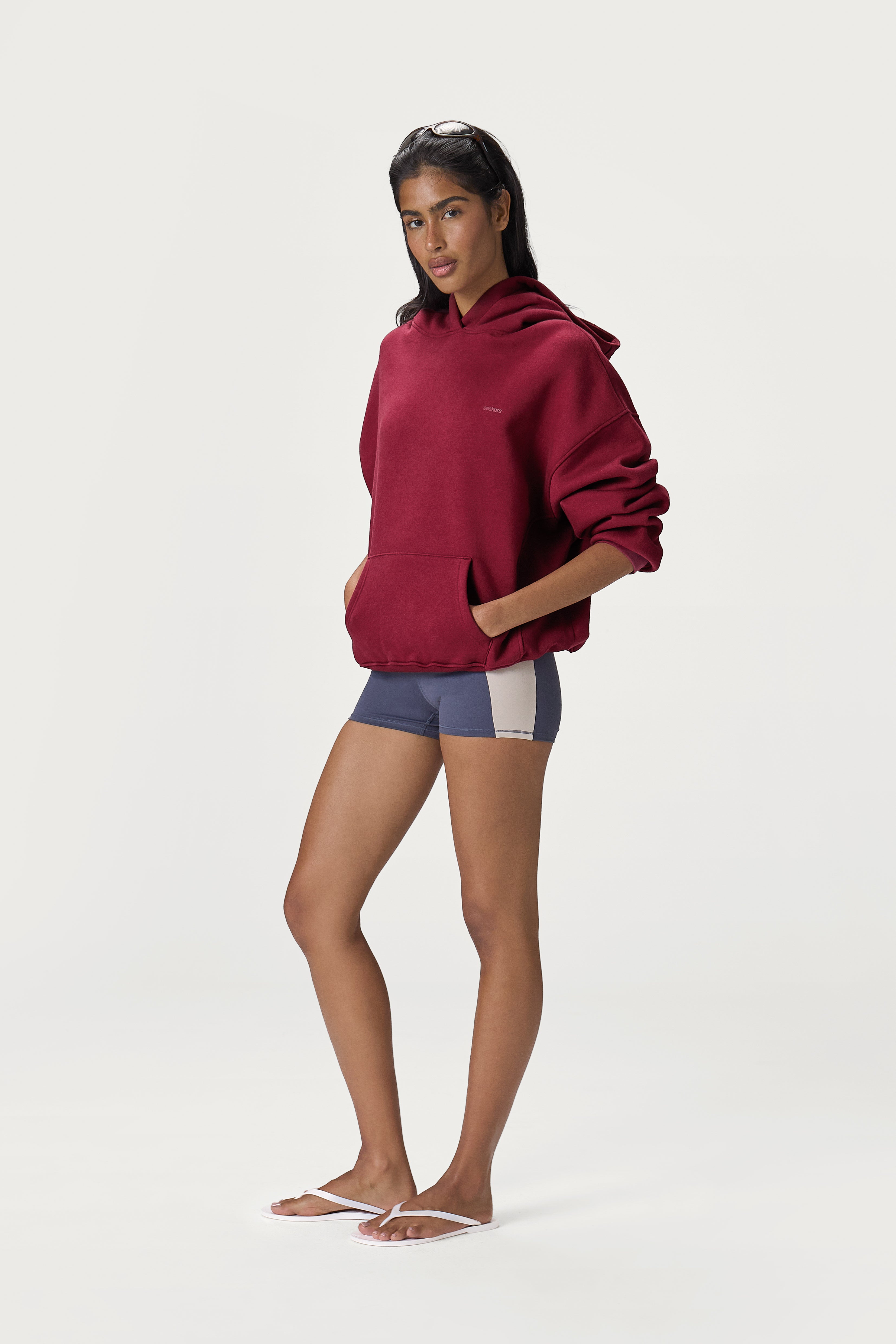 Petite Classic Hoodie in Burgundy - image 5