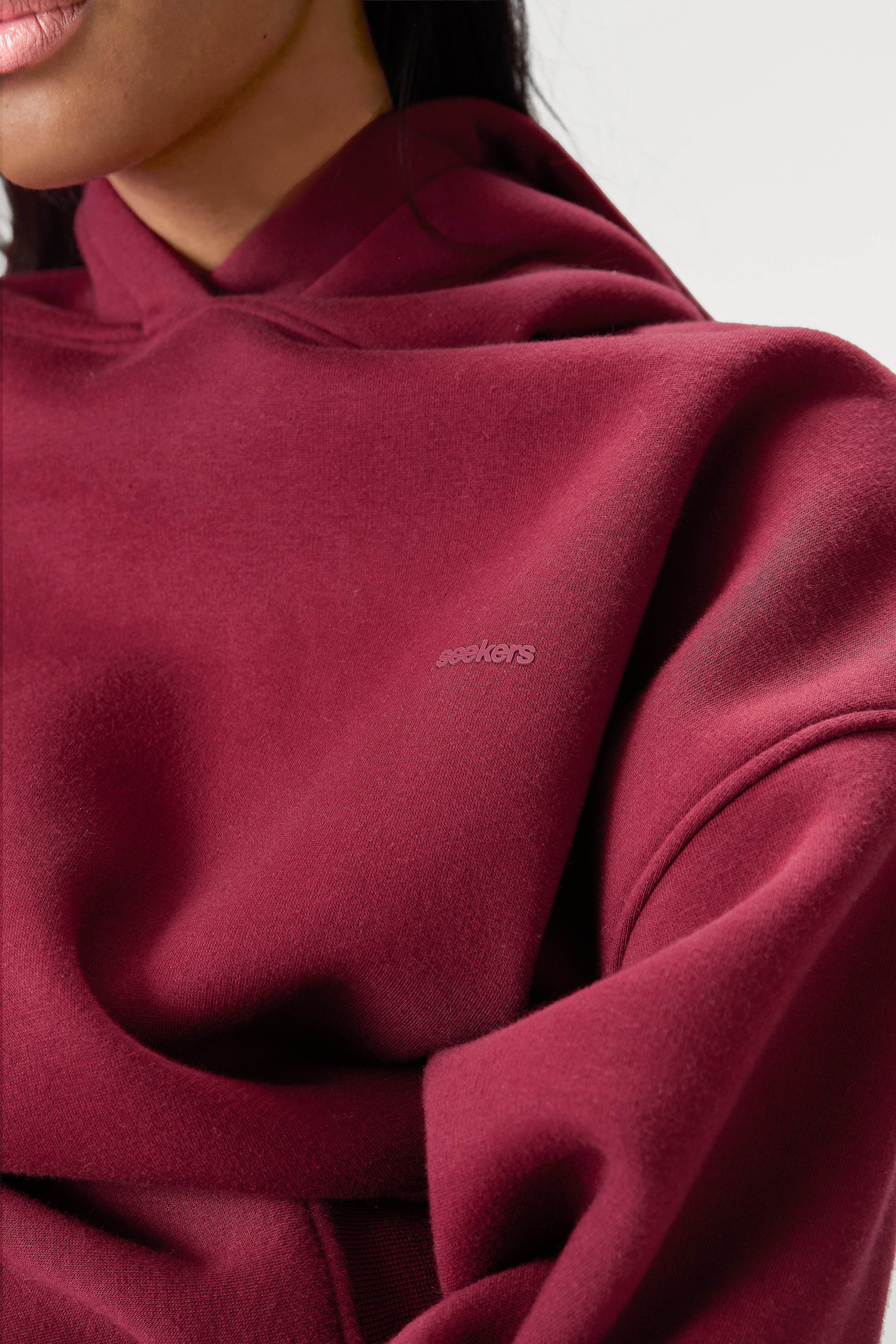 Petite Classic Hoodie in Burgundy - image 3