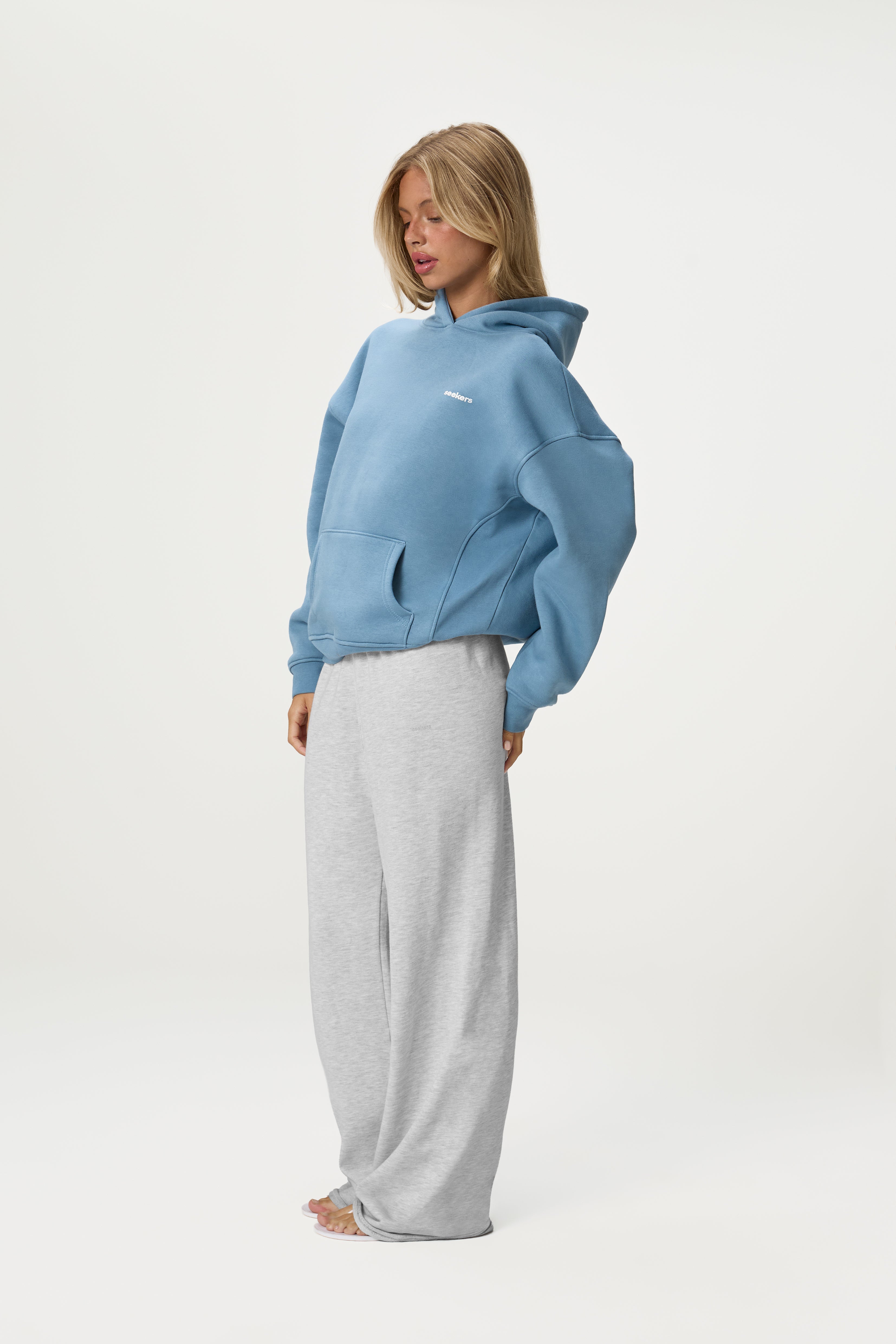 Brand Hoodie in Mid Blue - image 4