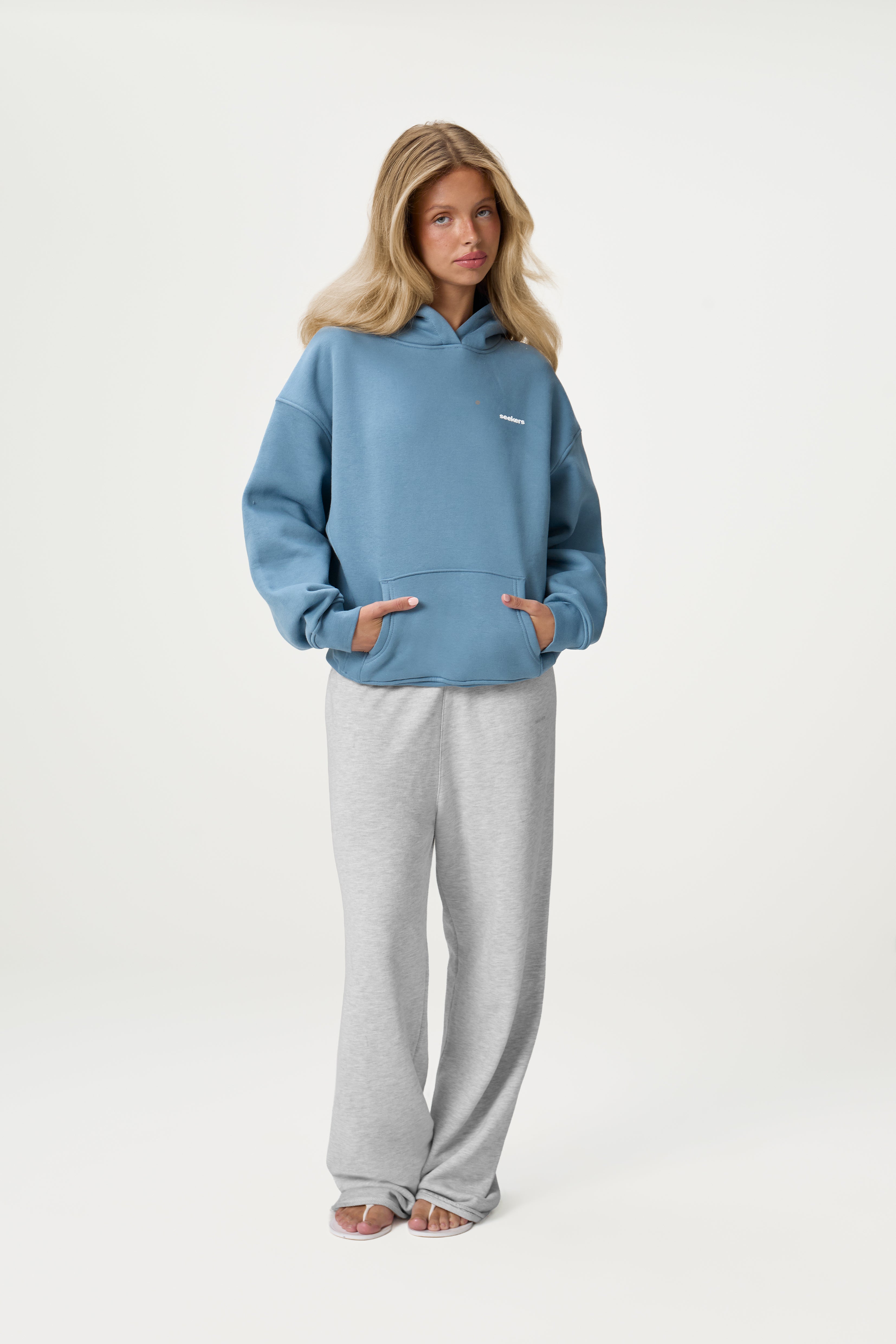 Brand Hoodie in Mid Blue - image 6