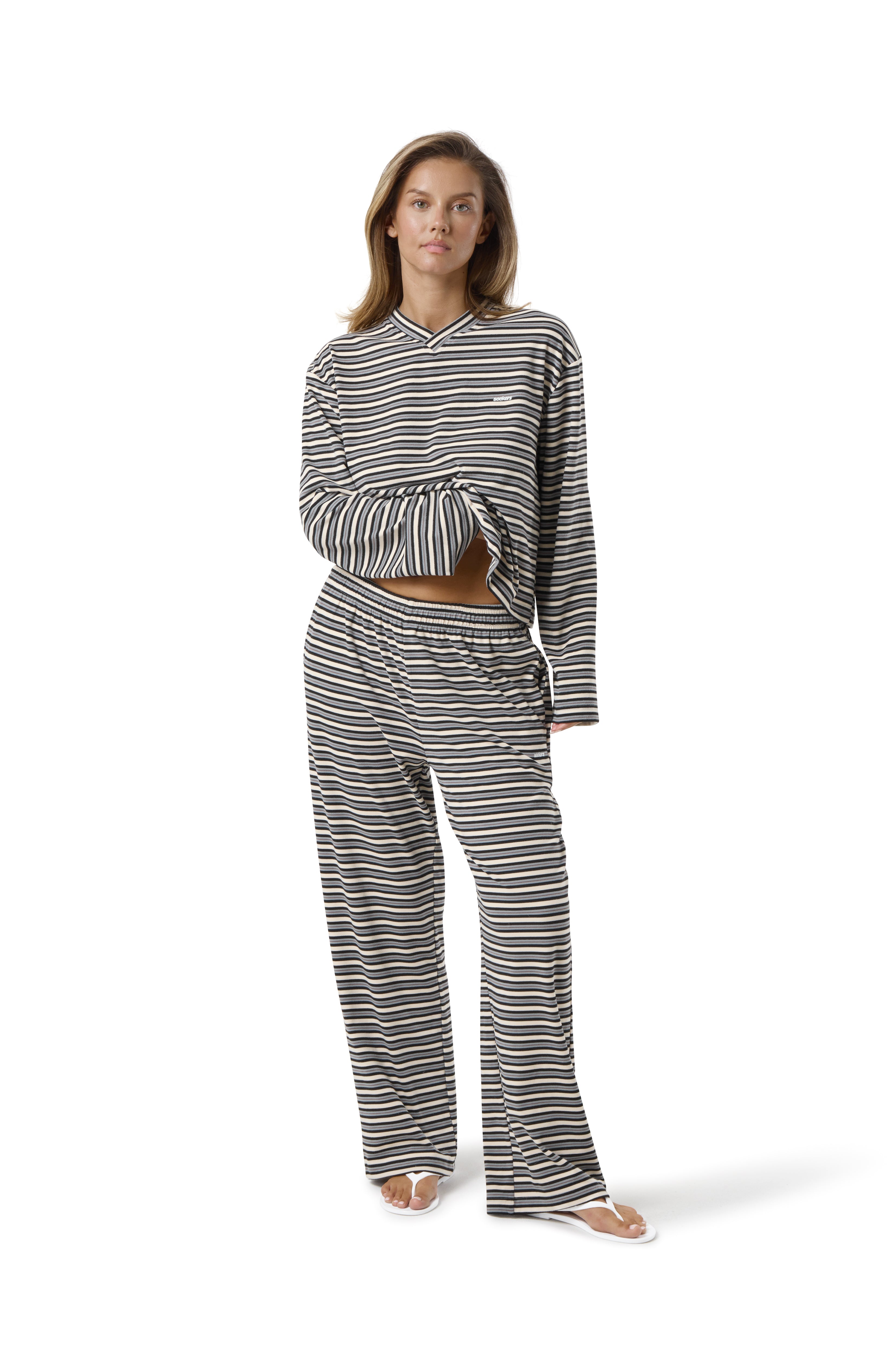 Wilkie Soft Oversized Long Sleeve in Multi Cream - image 3