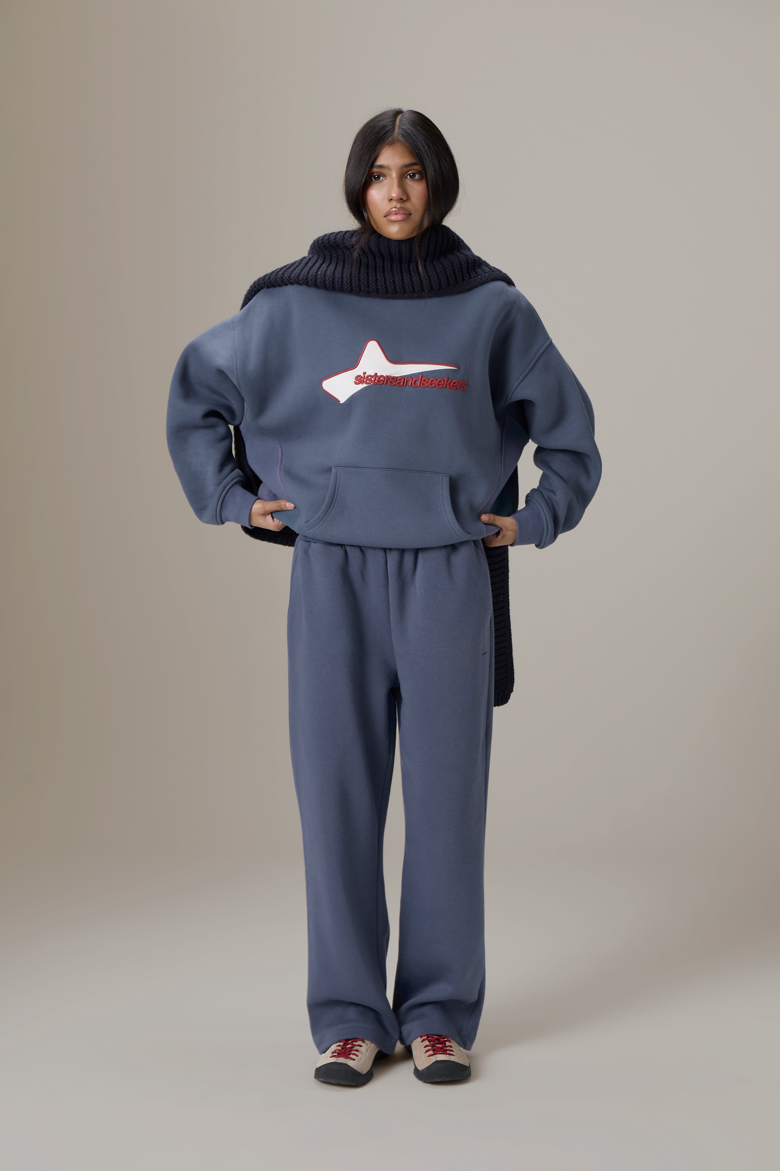 Classic Wide Leg Sweatpants in Vintage Blue - image 6