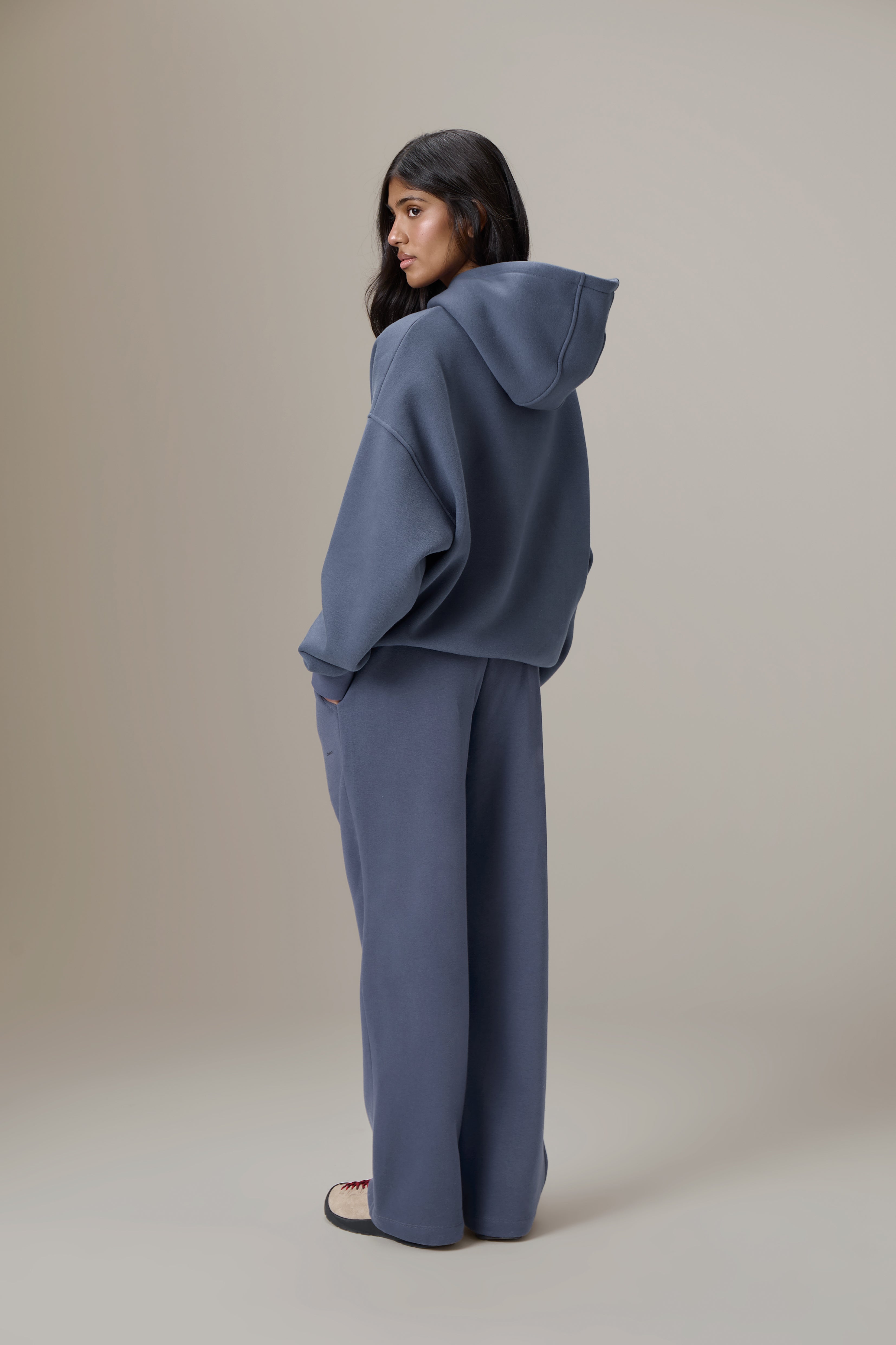Classic Wide Leg Sweatpants in Vintage Blue