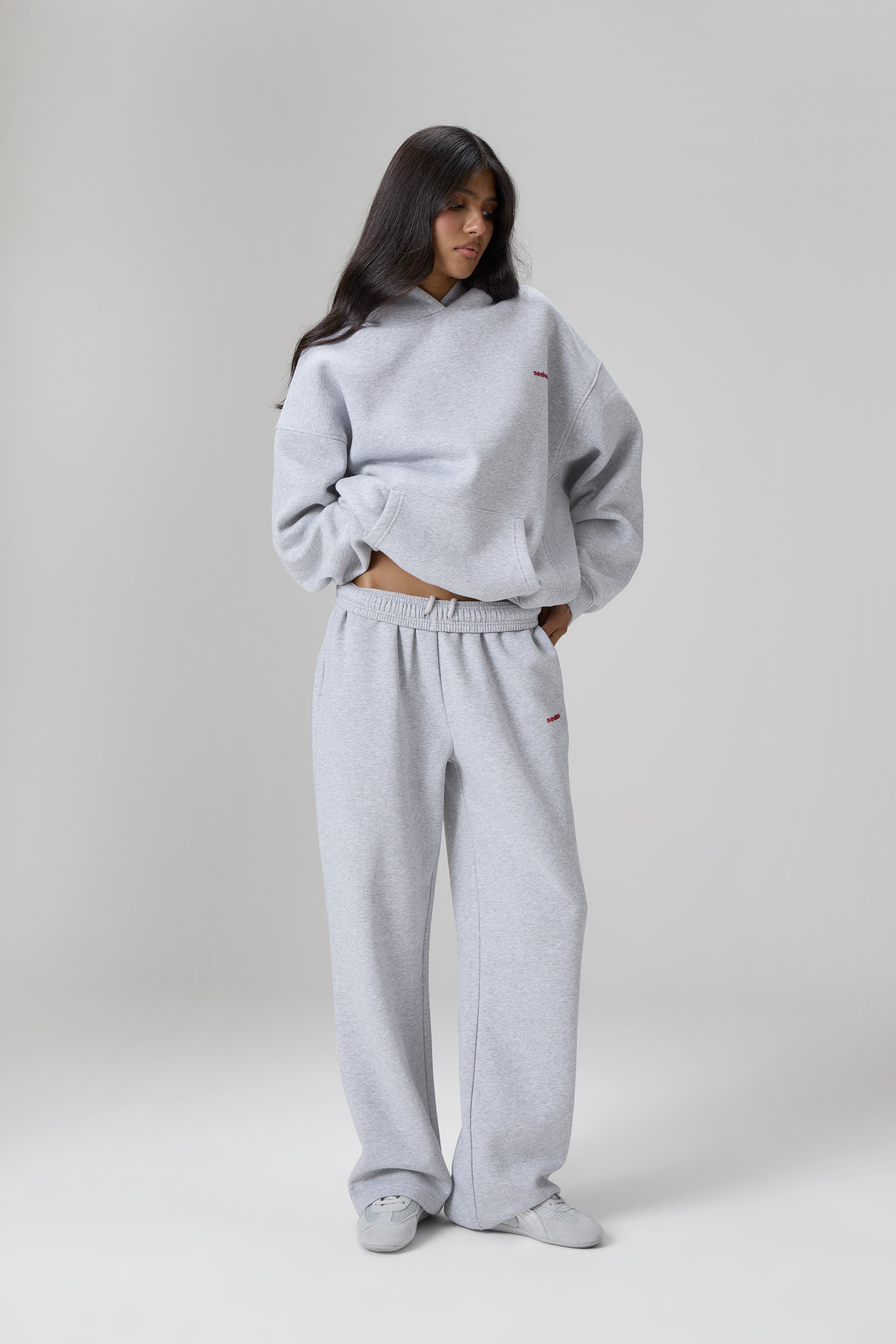 Classic Wide Leg Sweatpants in Grey Melange - image 6