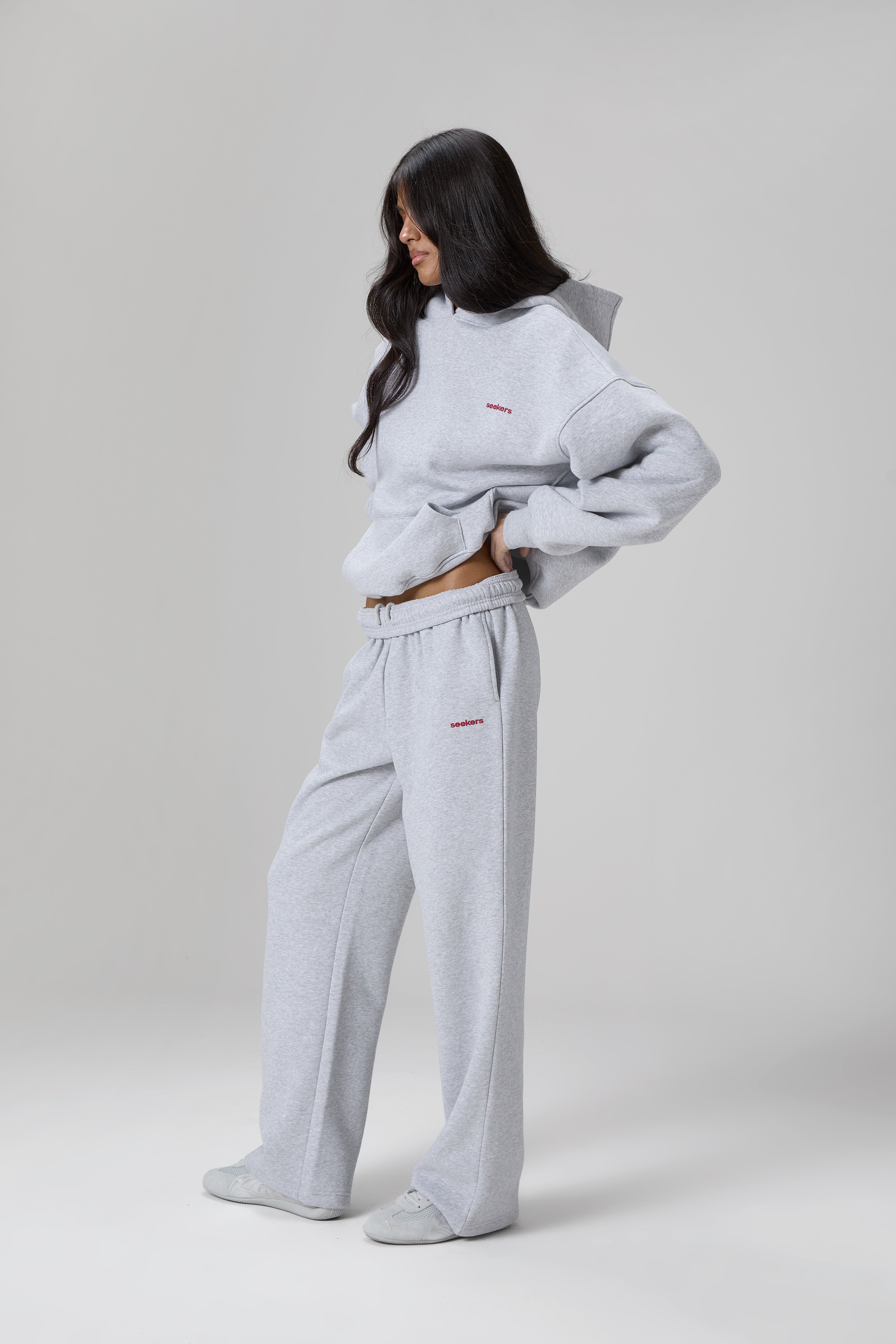 Classic Wide Leg Sweatpants in Grey Melange - image 3