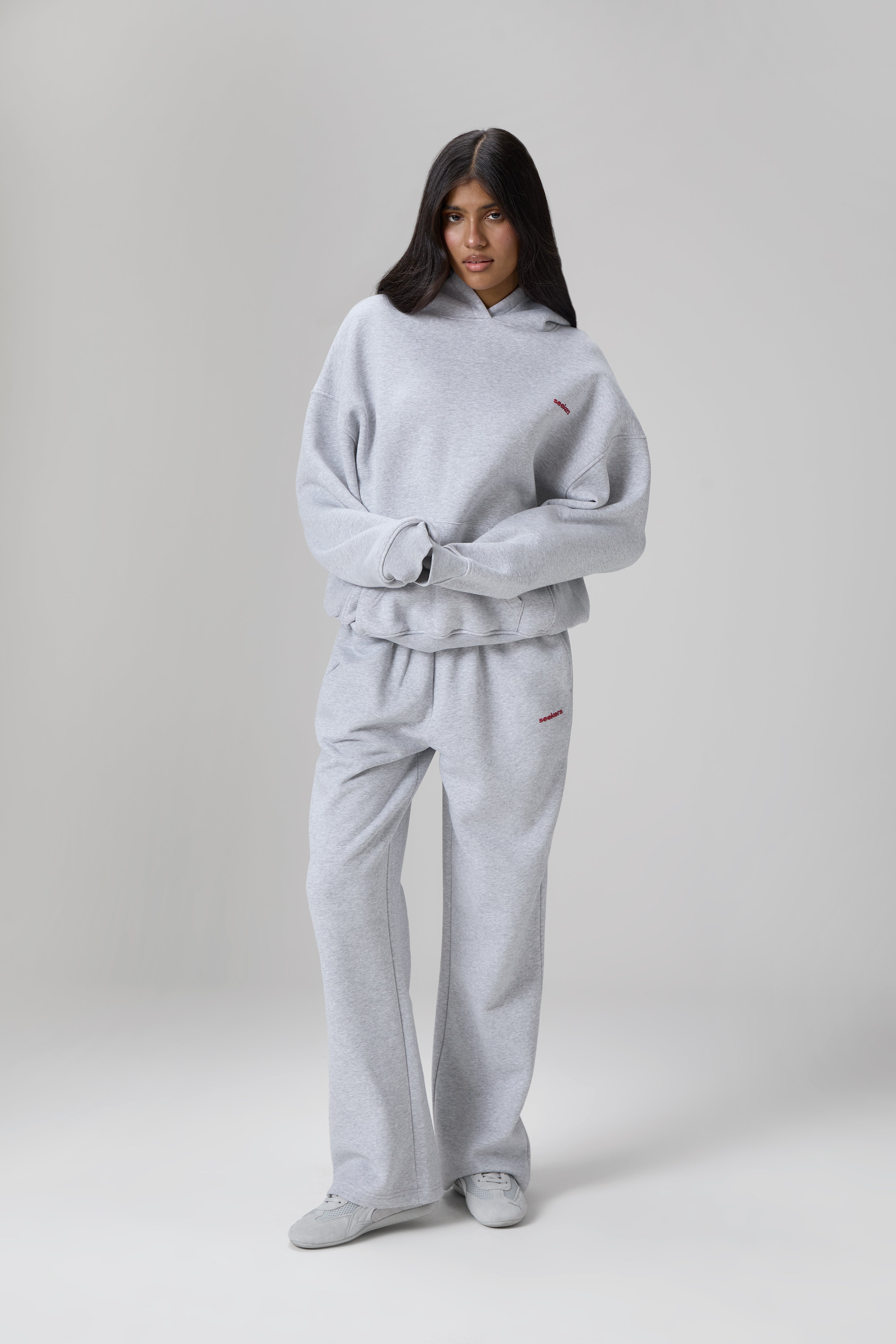 Classic Wide Leg Sweatpants in Grey Melange - image 2