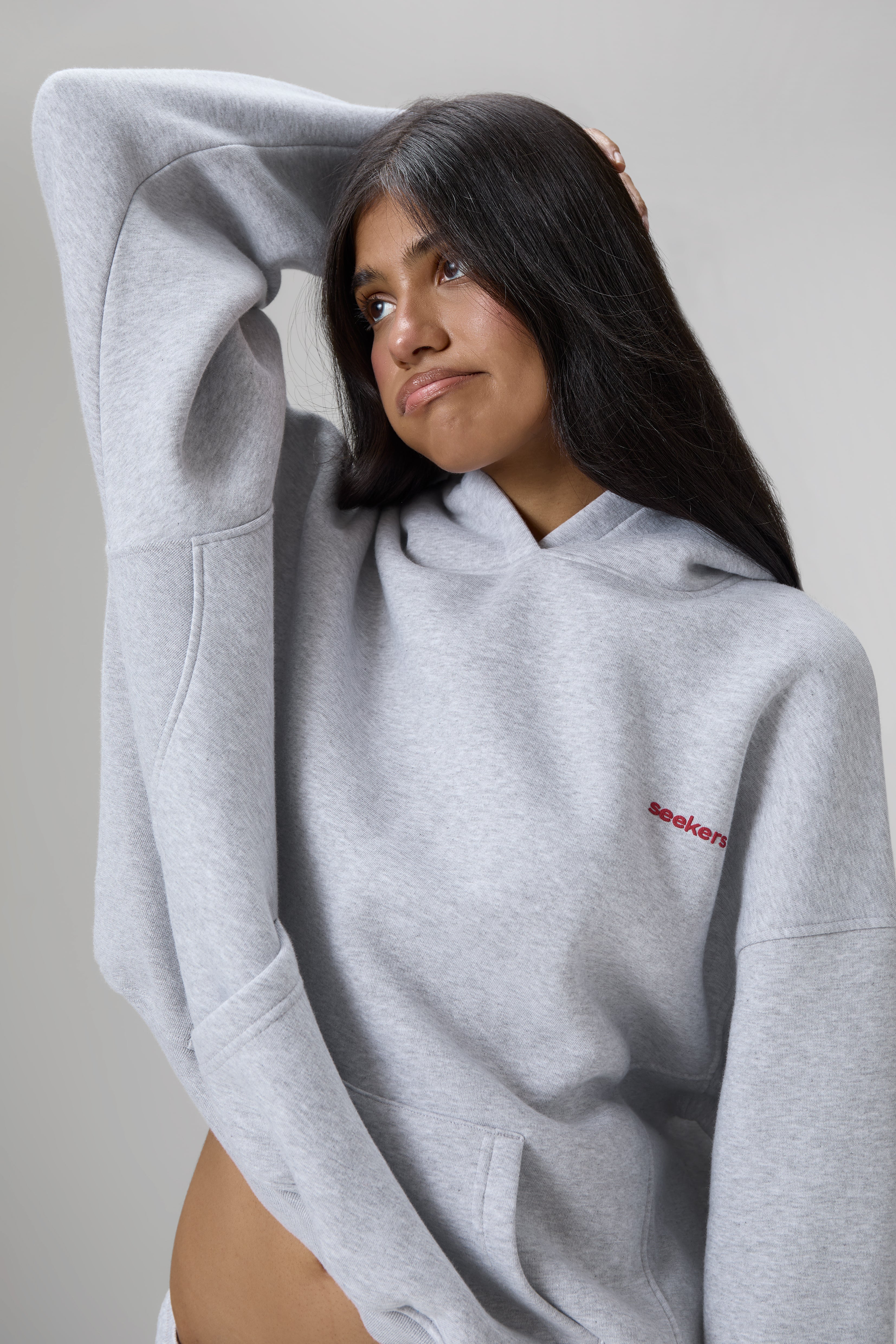 Brand Hoodie in Grey Melange - image 3