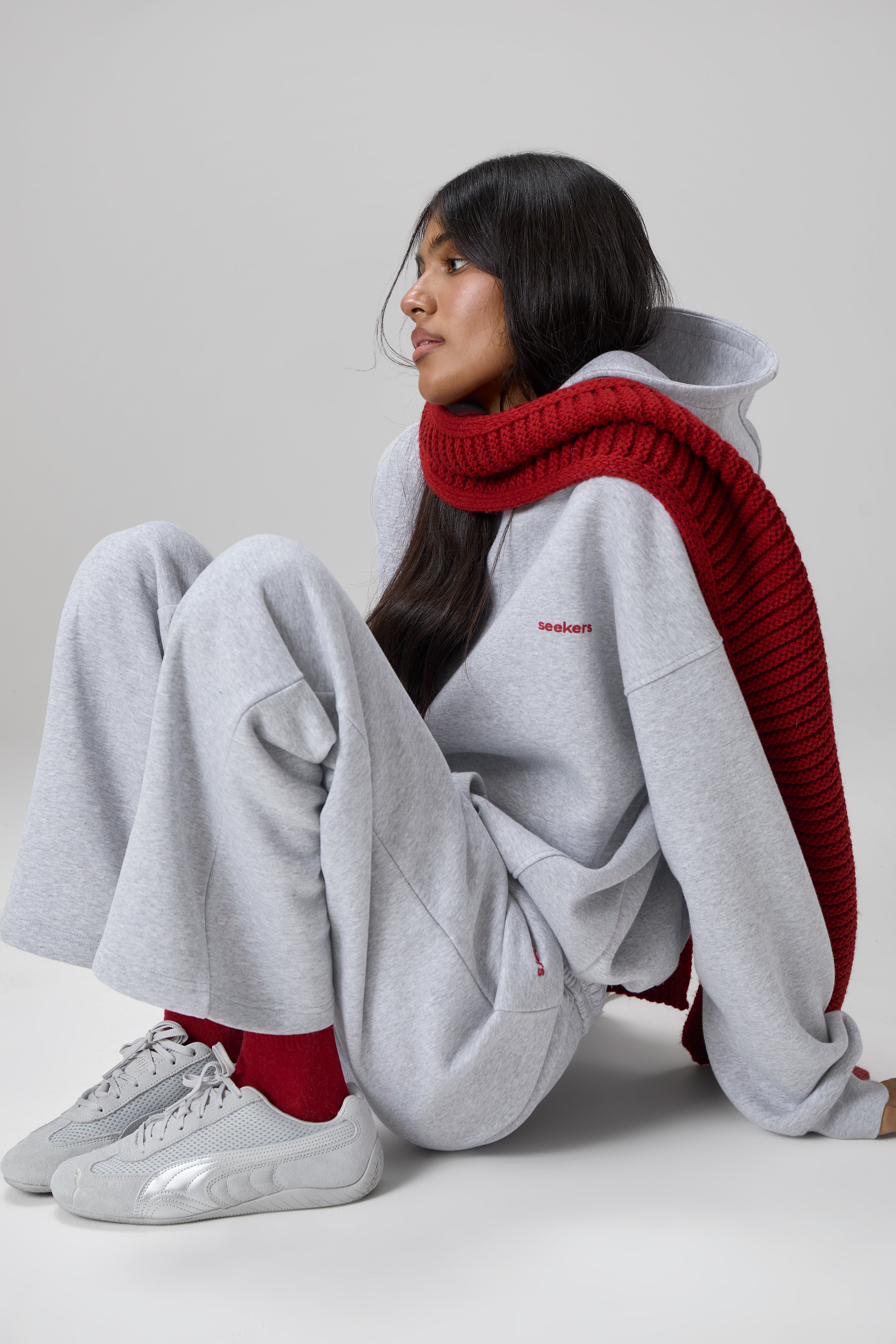 Classic Wide Leg Sweatpants in Grey Melange - image 4