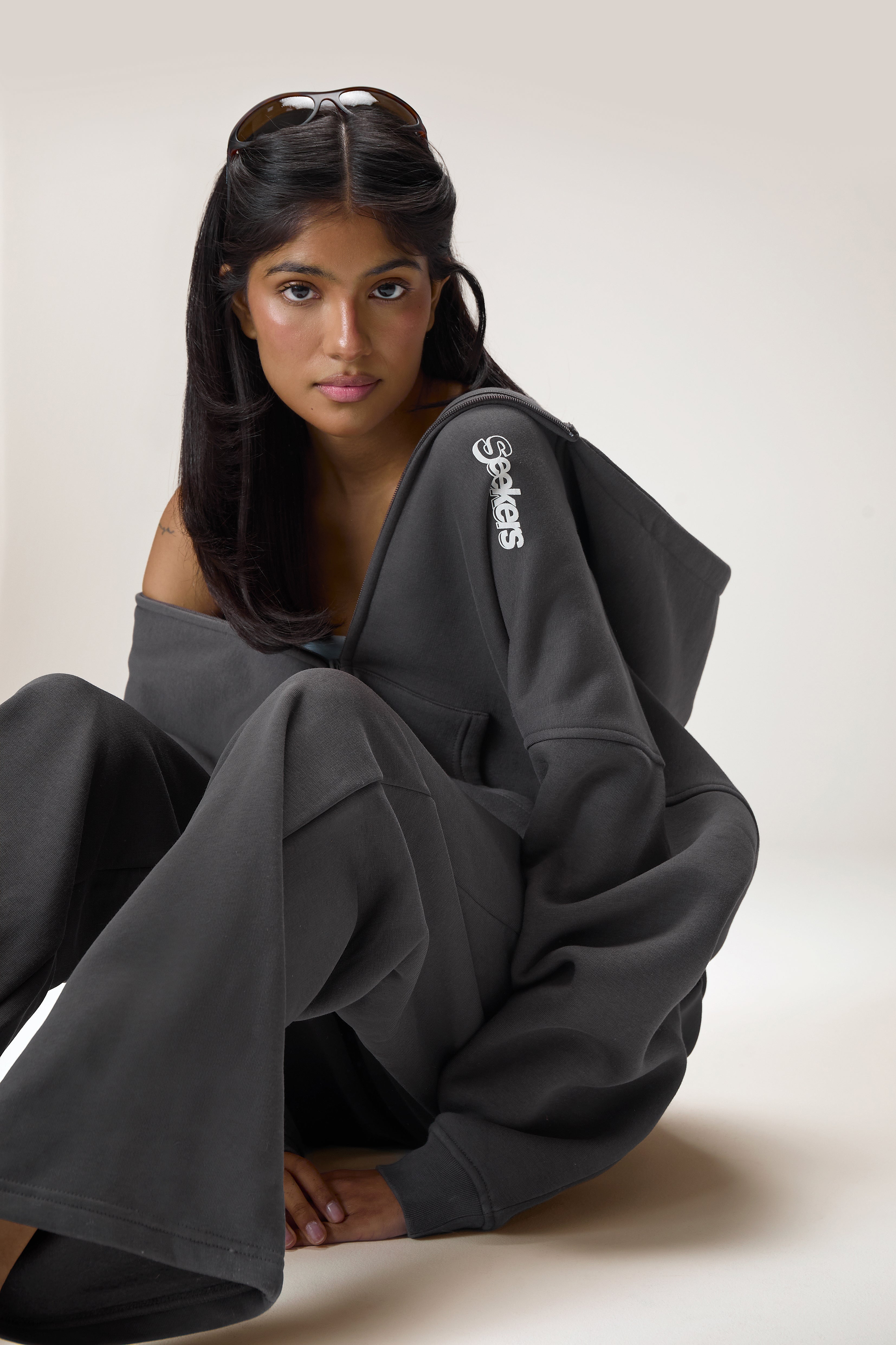 Sports Wide Leg Sweatpants in Charcoal - image 6