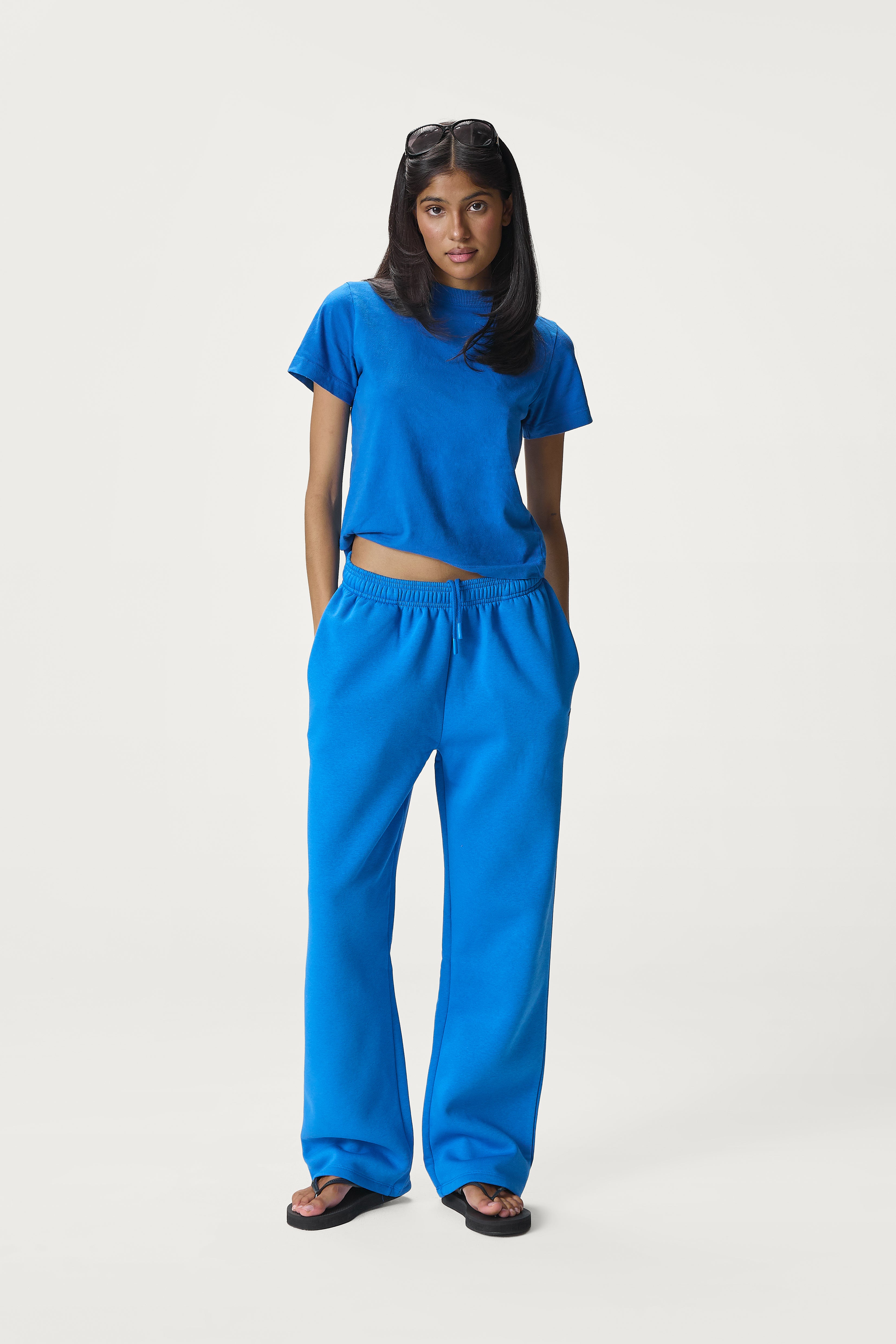 Classic Wide Leg Sweatpants in Bluebird
