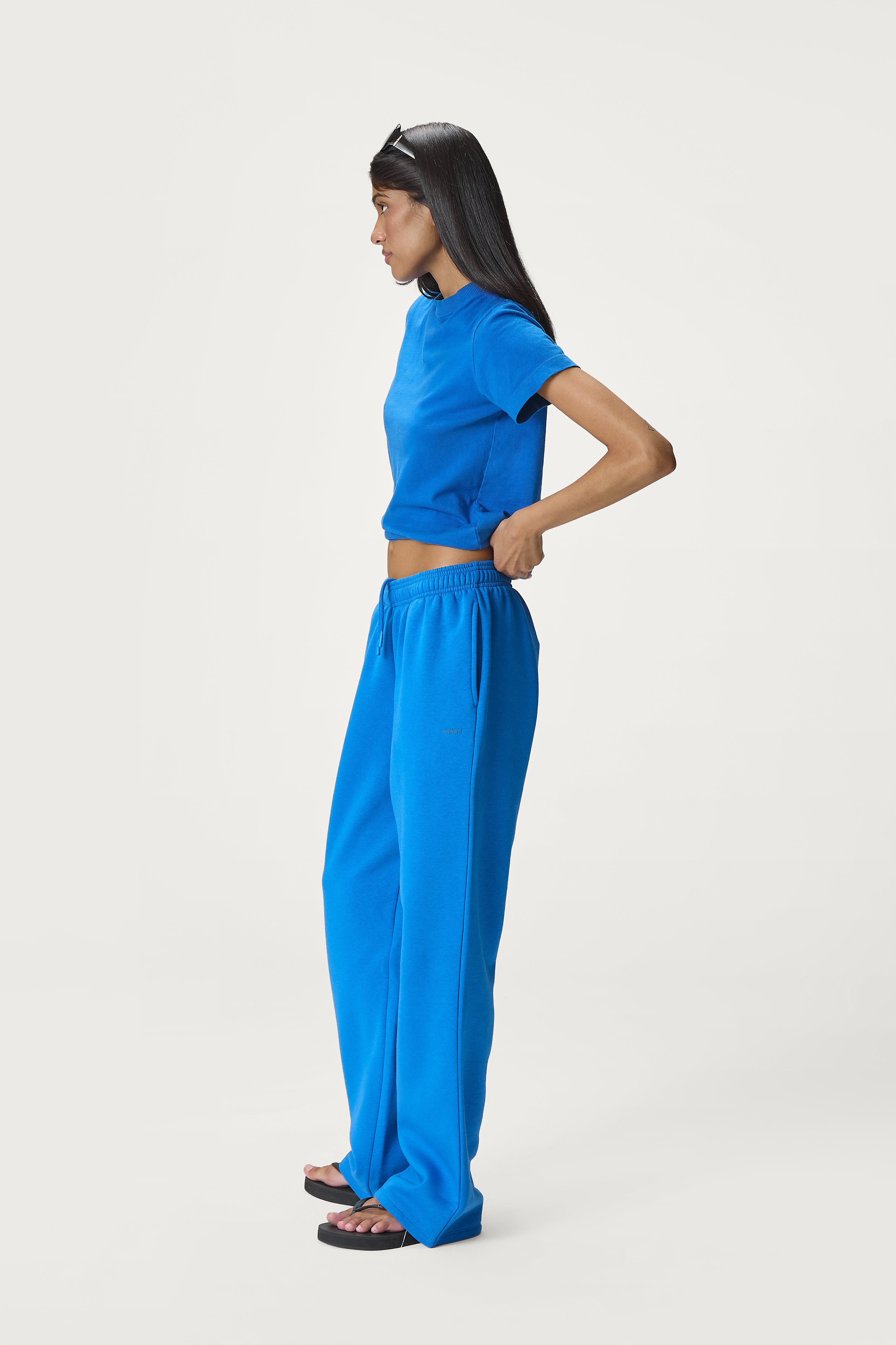 Classic Wide Leg Sweatpants in Bluebird - image 5