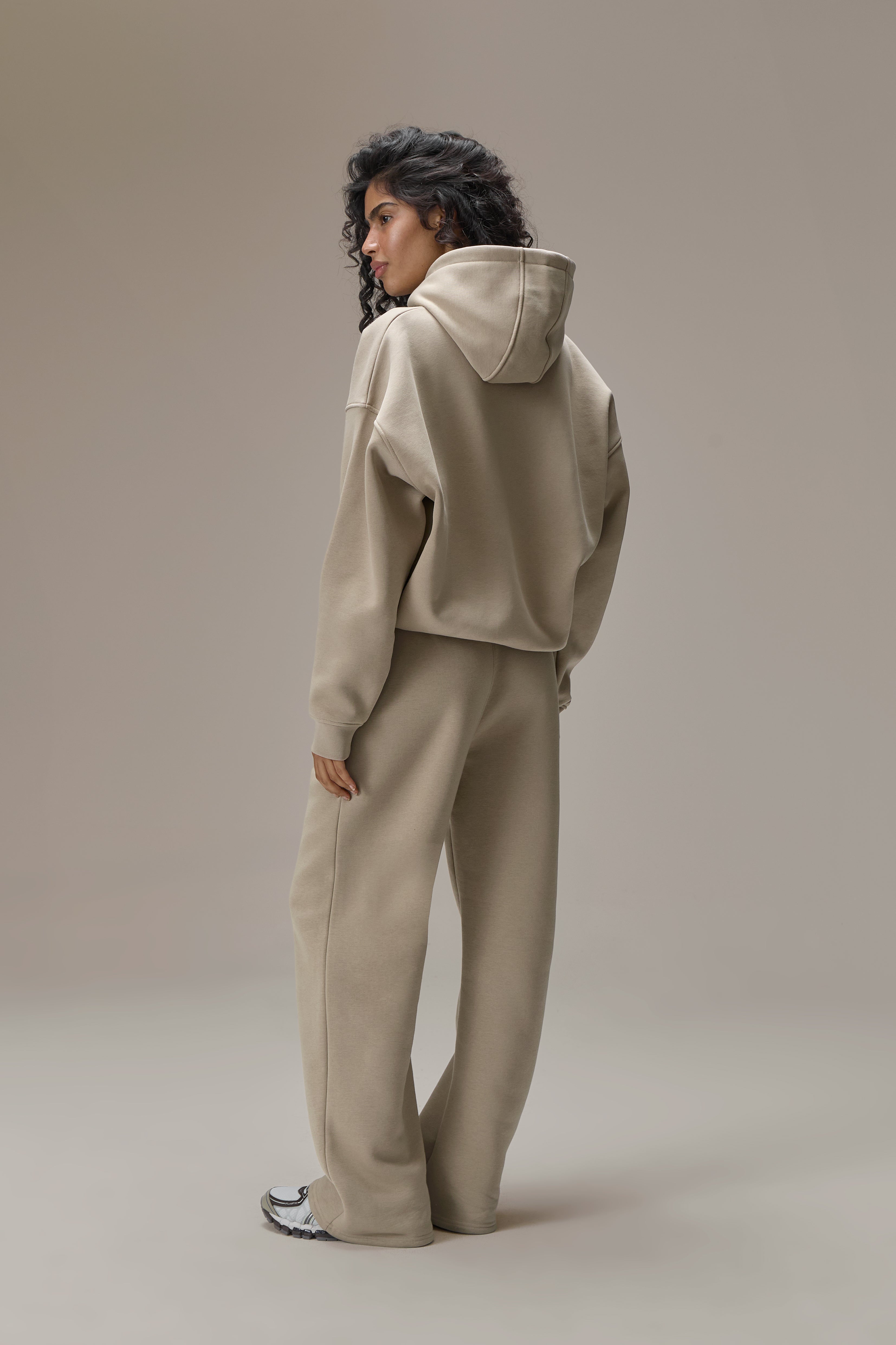Classic Wide Leg Sweatpants in Beige - image 5