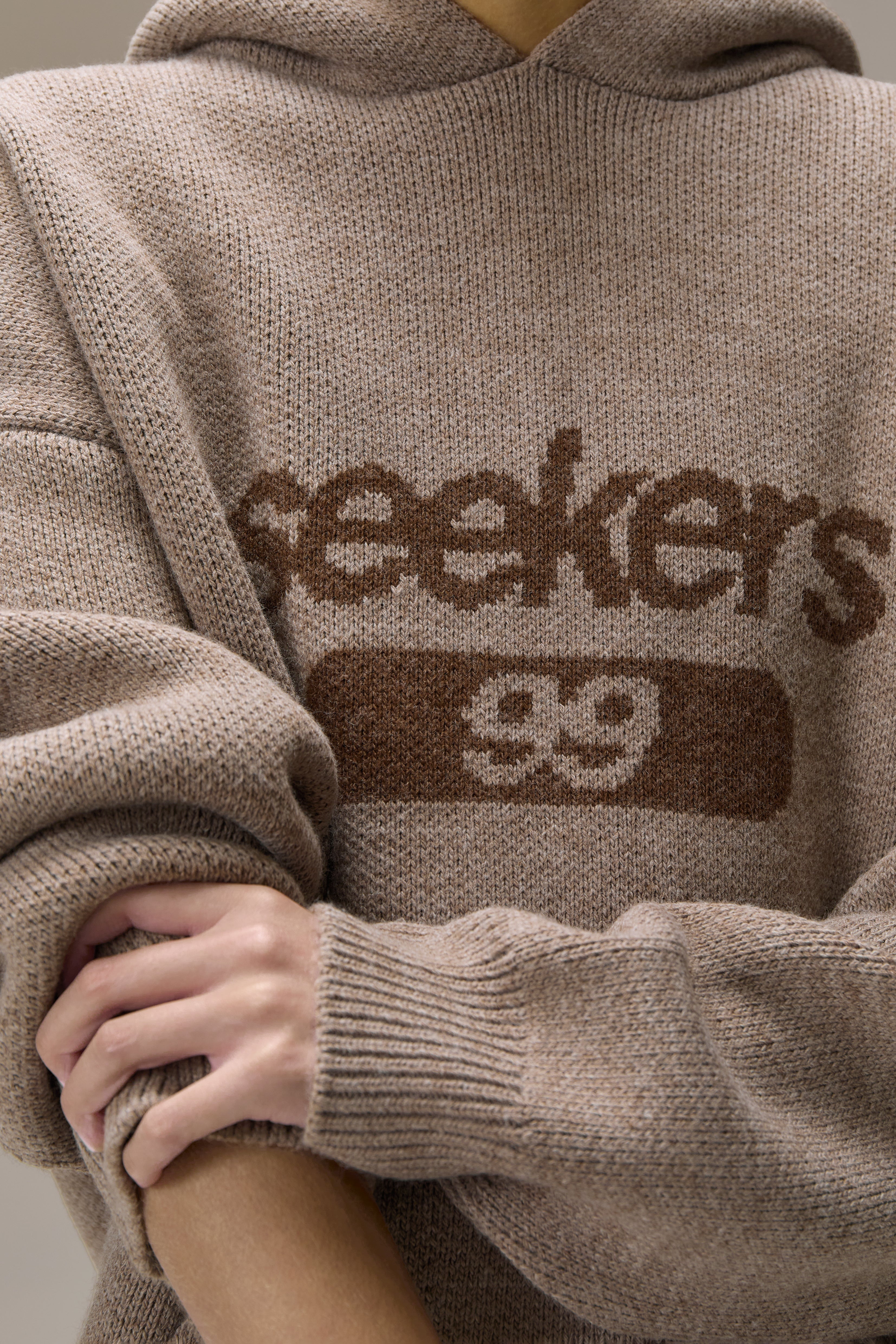 99 Knit Hoodie in Soft Brown - image 4