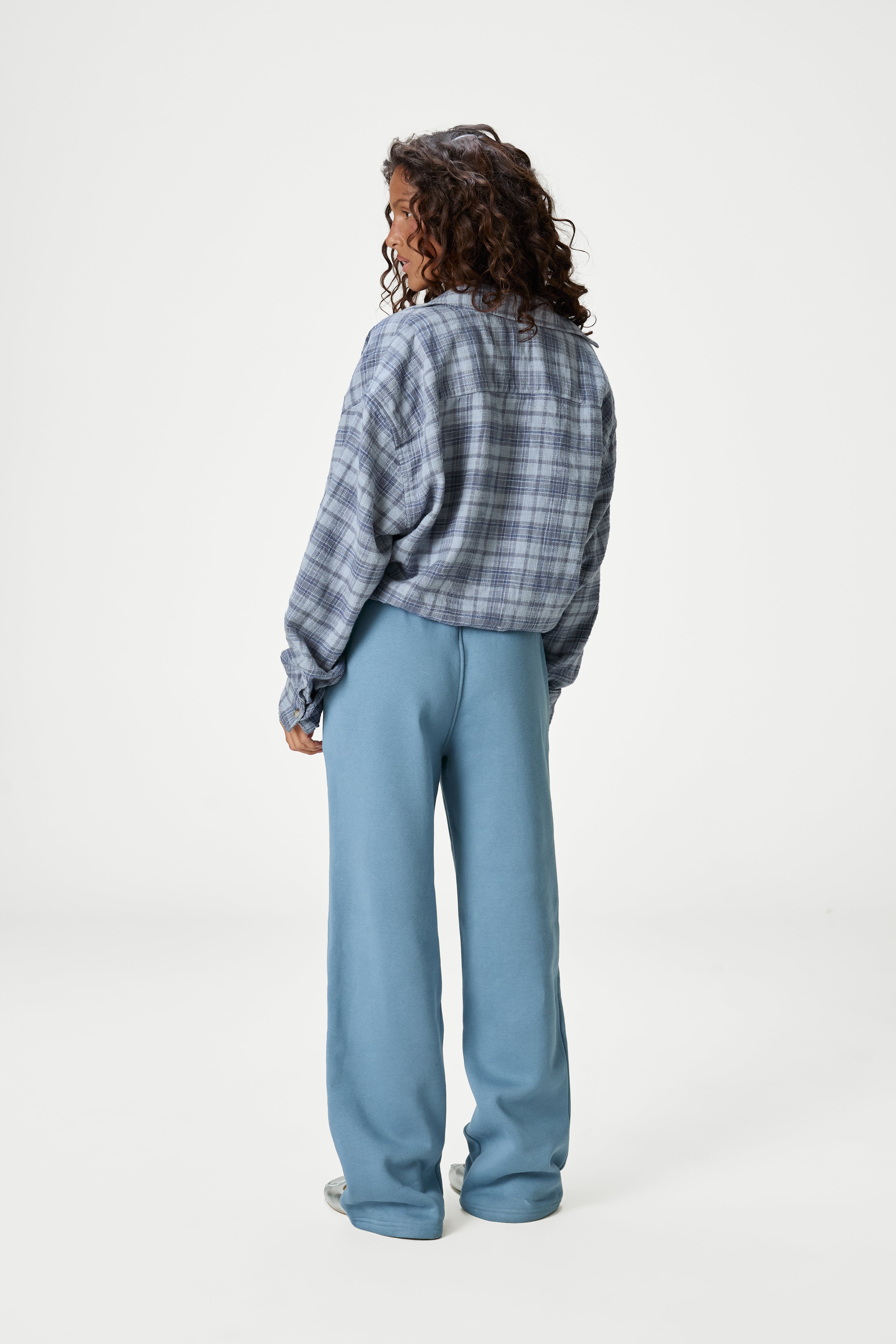 Classic Wide Leg Sweatpants in Mid Blue - image 5