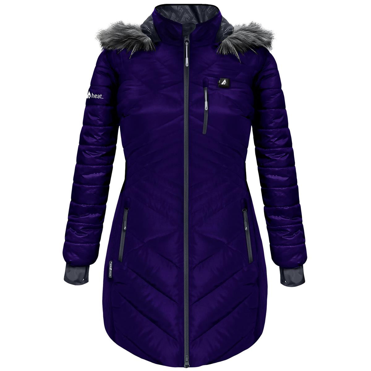Heatrea 5V Women's Heated Long Puffer Jacket W/ Hood