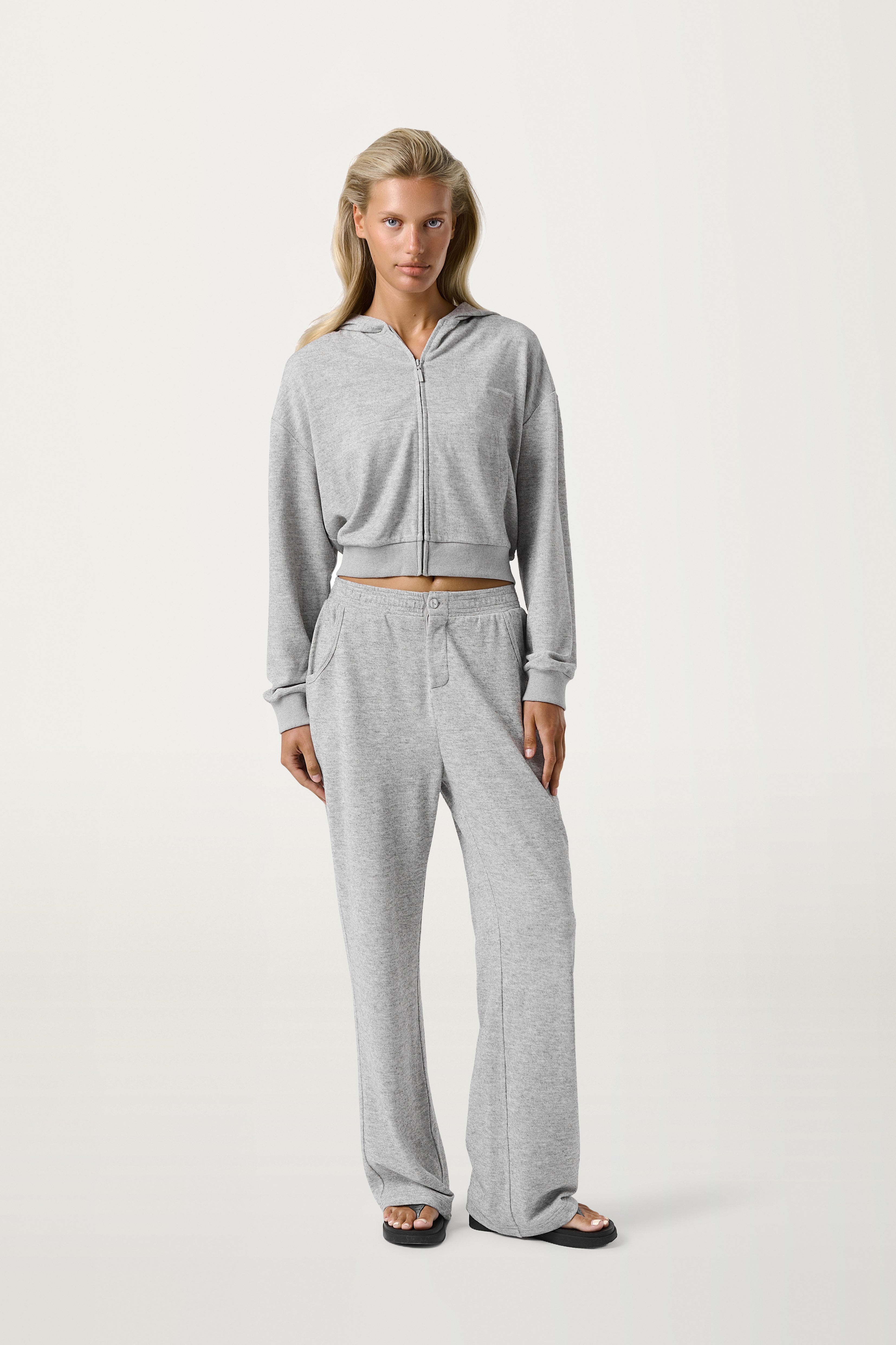 Slacks Soft Zip Up in Light Grey - image 3