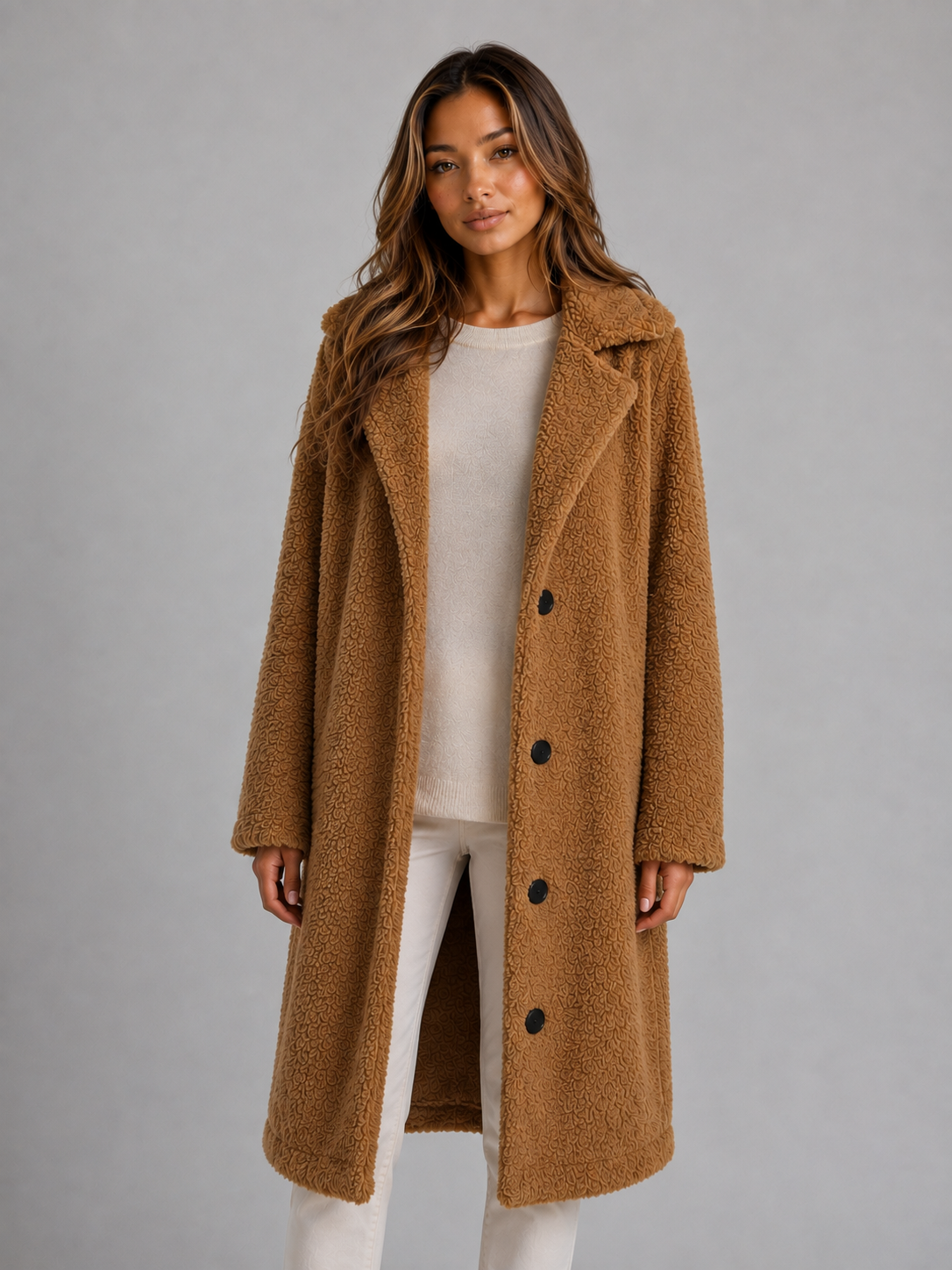 Women's Long Teddy Fleece Coat - product image 4