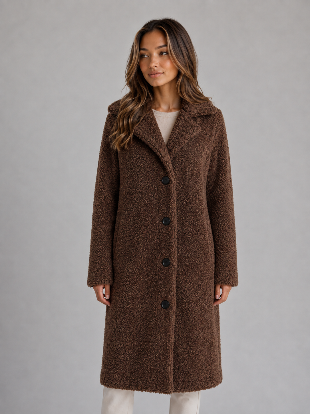 Women's Long Teddy Fleece Coat - product image 3