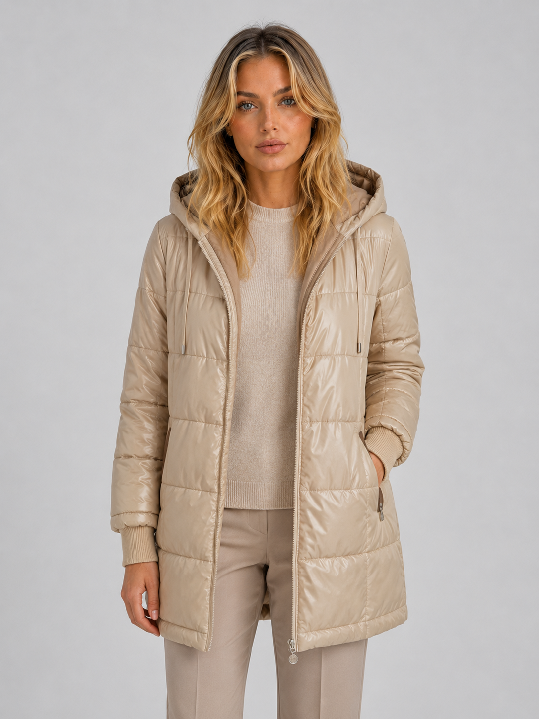 Women's Longline Hooded Puffer Coat - product image 4
