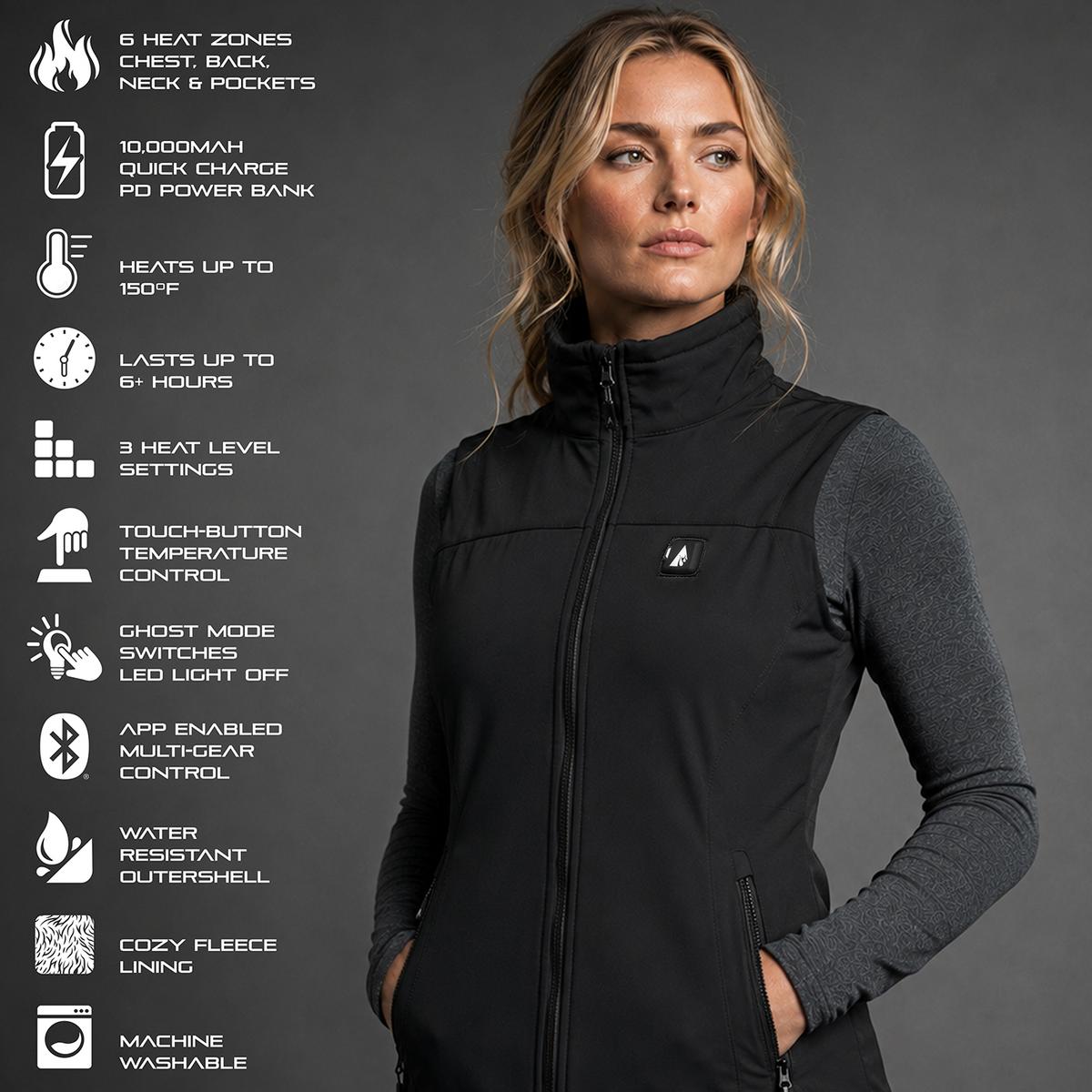 Heatrea Pro Series+ Bluetooth Women's Softshell Heated Vest