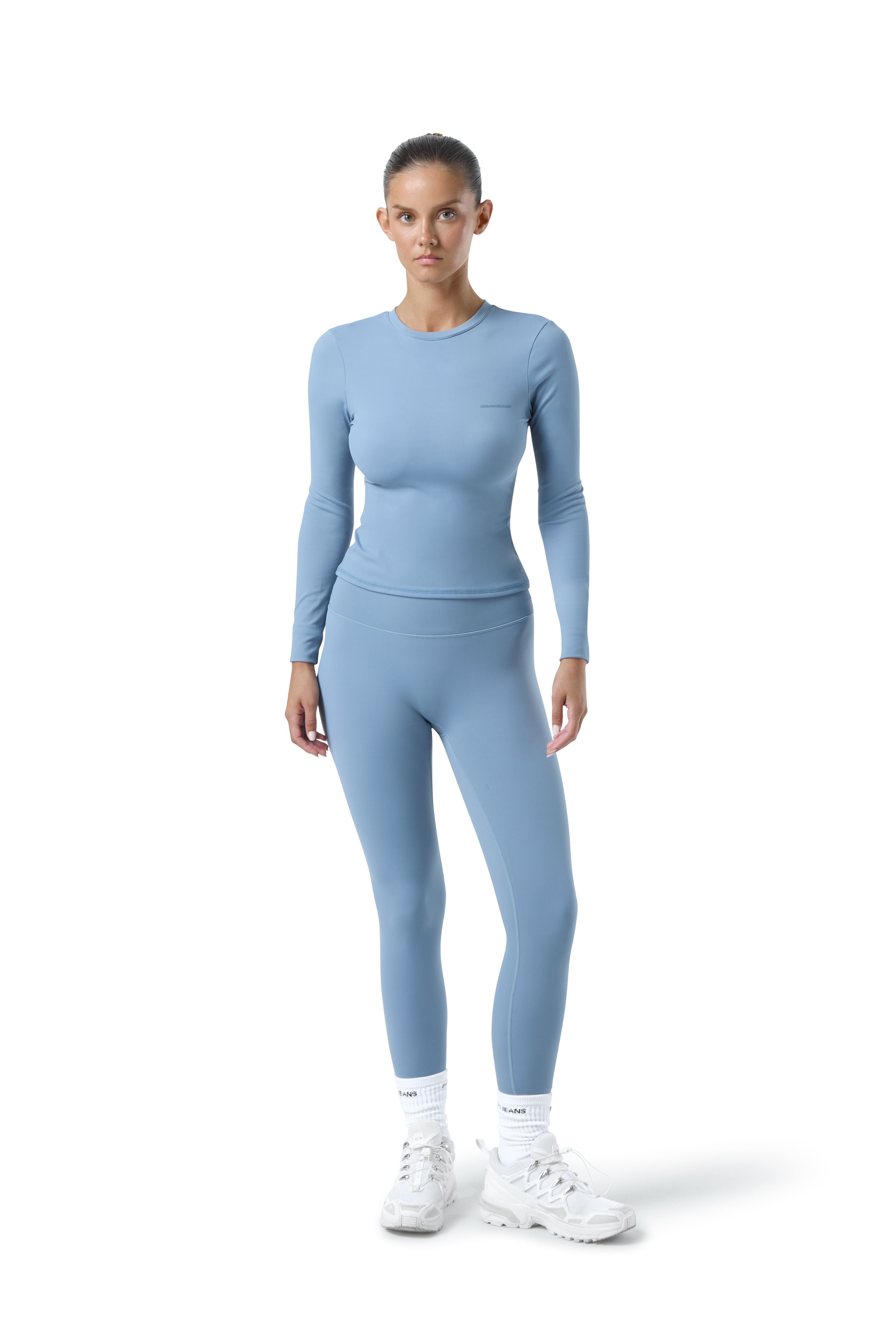 Soft Active Long Sleeve Top in Mid Blue - image 2