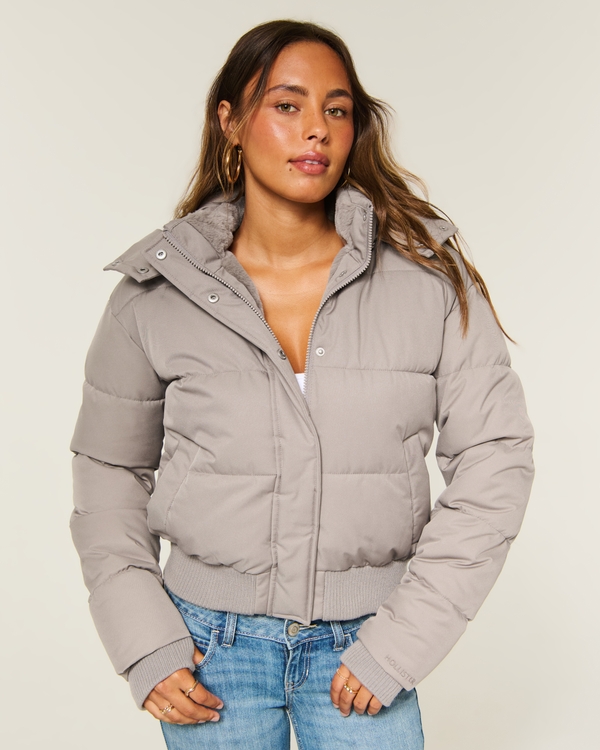 Feel Good Puffer Jacket - Light Brown view 1
