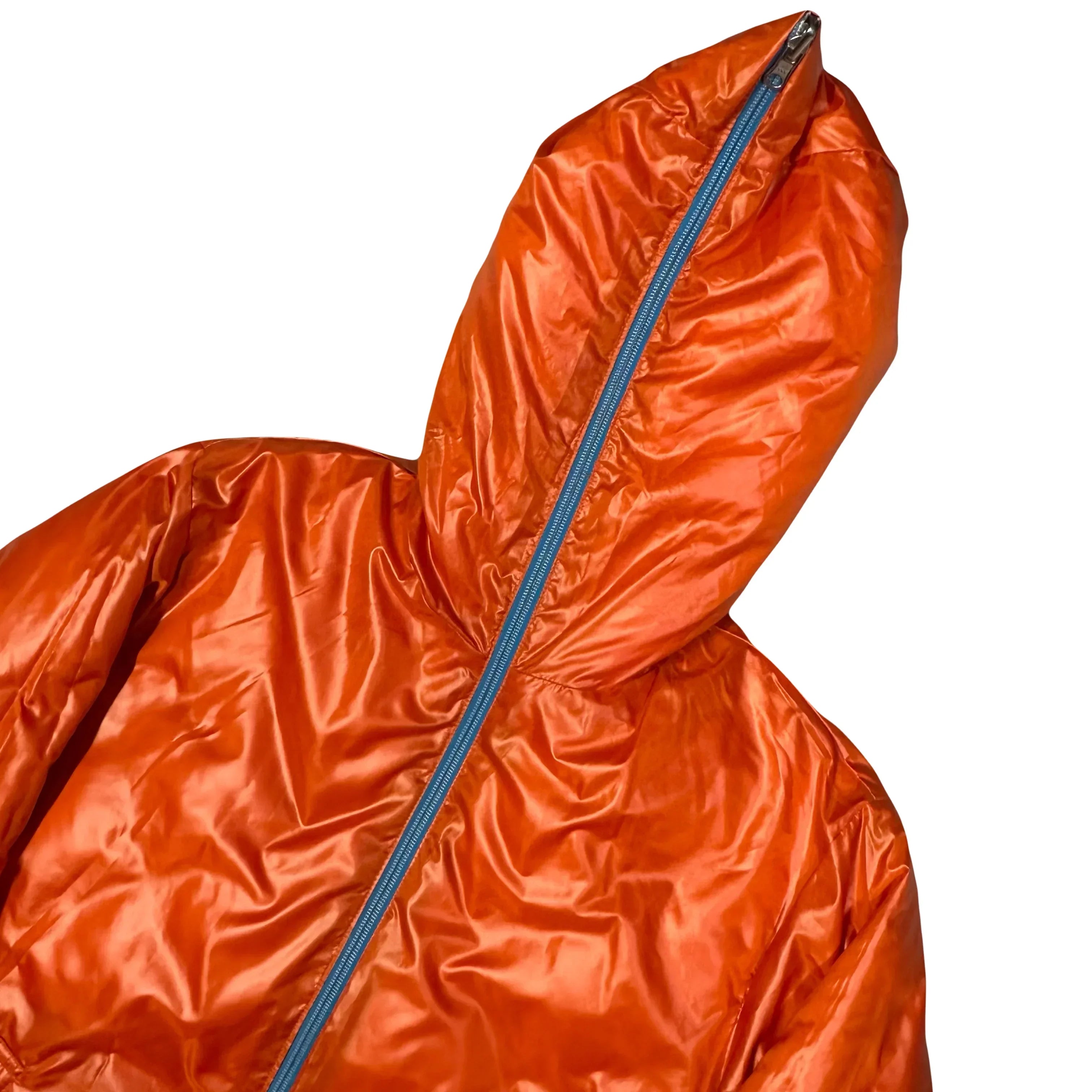 Diamond Stitch Reversible Puffer Jacket In Blue & Orange - product image