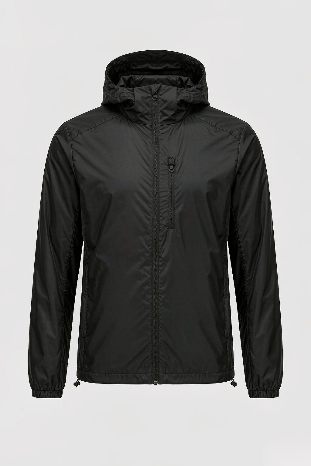 Men's h3 waterproof jacket front view - black