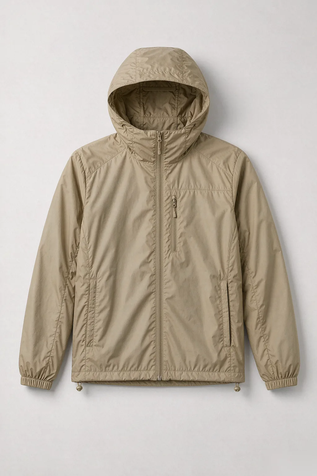 Men's h3 waterproof jacket front view - khaki