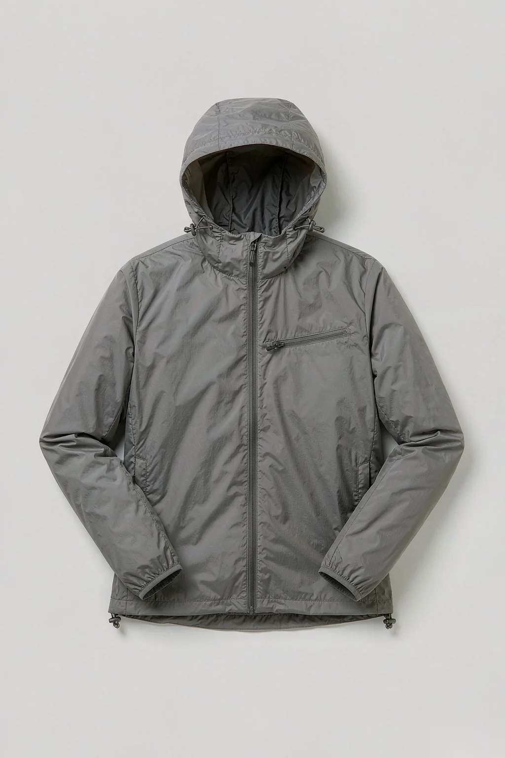 Men's h3 waterproof jacket front view - stone gray