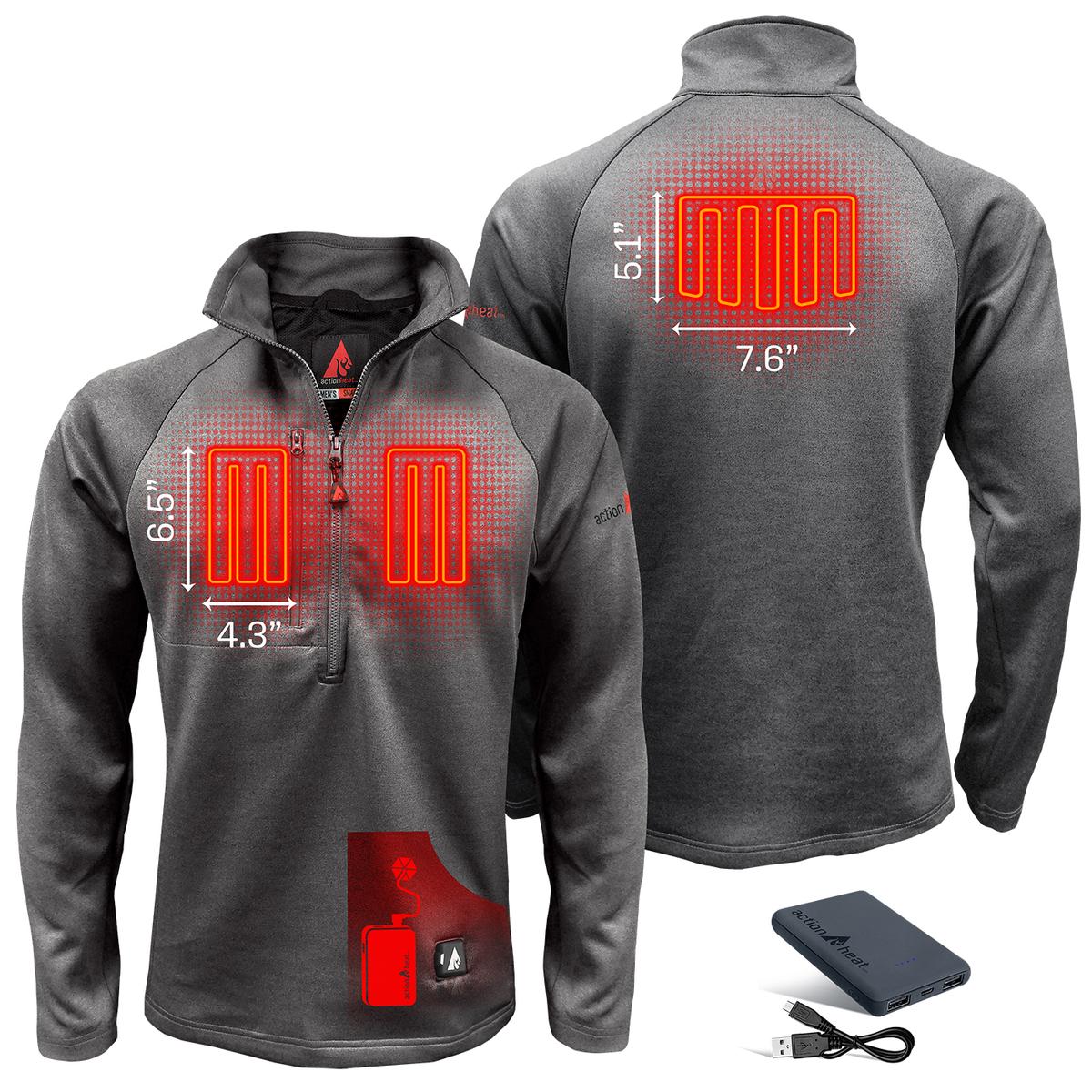 Heatrea 5V Men's 1/2 Zip Pullover Battery Heated Shirt