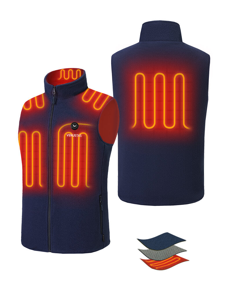 Men’s Heated Fleece Vest (Up to 20 heating hours), M2117 Max