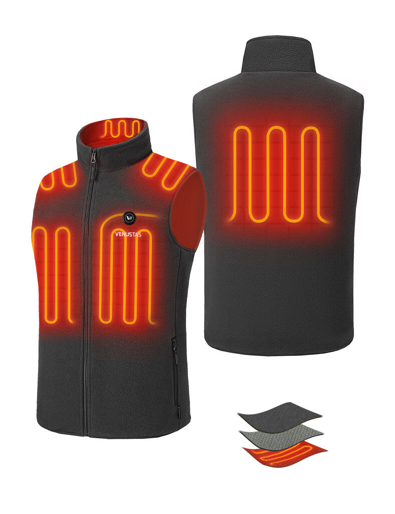 Men’s Heated Fleece Vest (Up to 20 heating hours), M2117 Max
