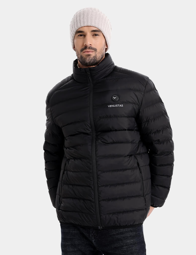 Men's Heated Lightweight Puffer Jacket 7.4V - Black/ Grey/ Navy