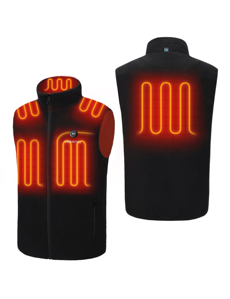 Men’s Heated Fleece Vest (Up to 20 heating hours), M2117 Max