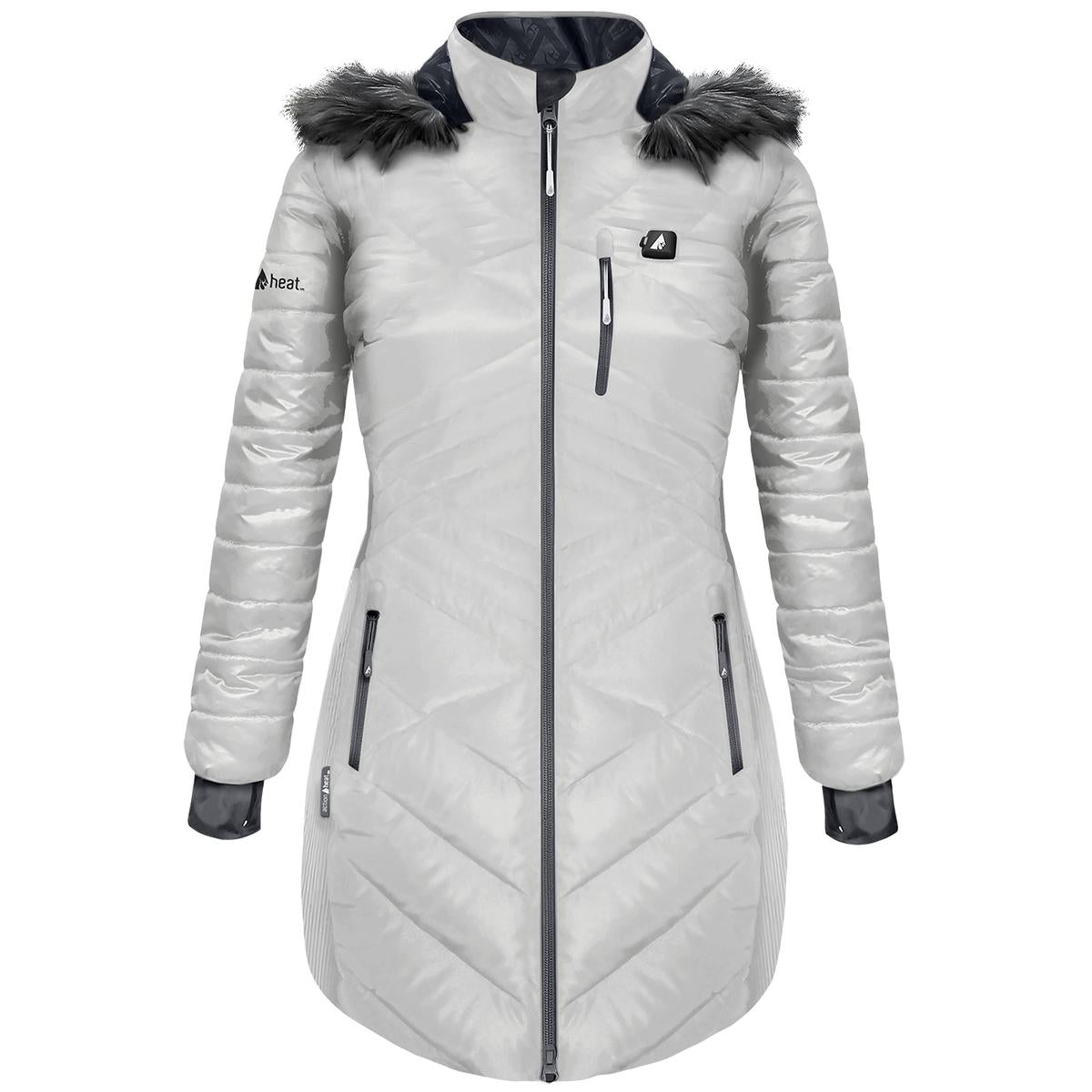 Heatrea 5V Women's Heated Long Puffer Jacket W/ Hood