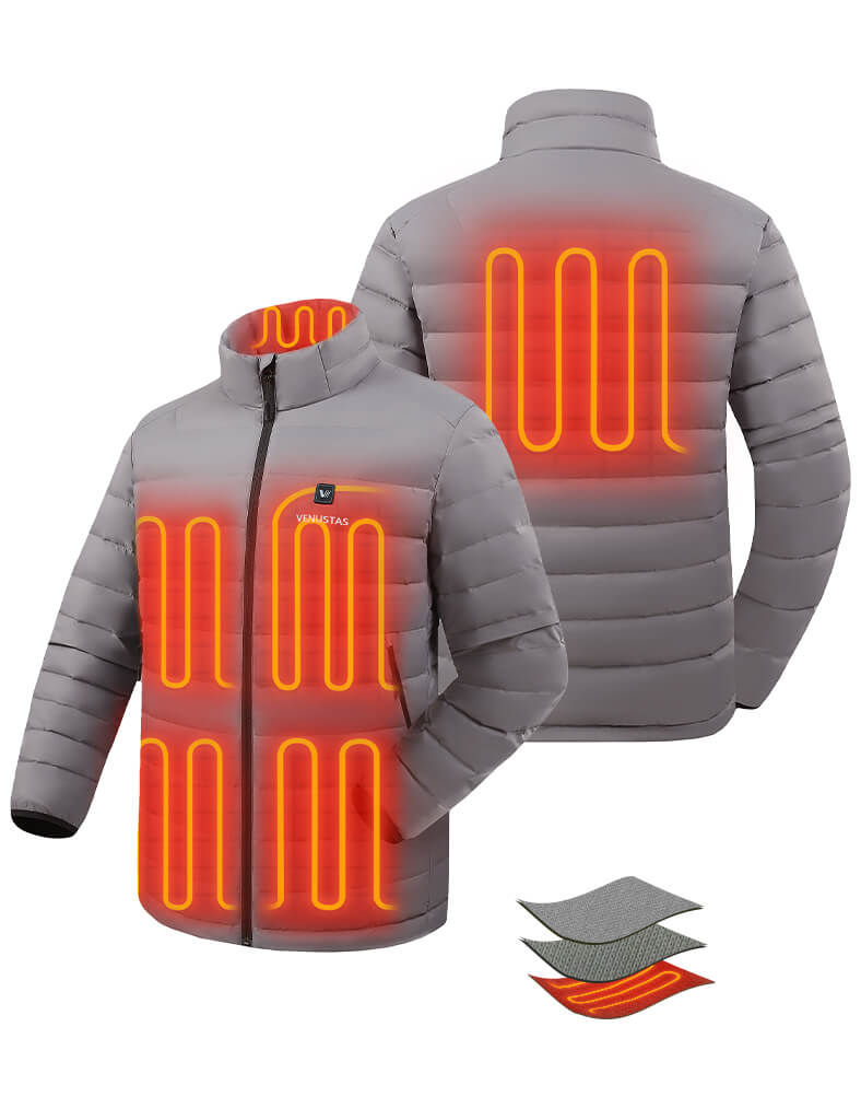 Men's Recycled Heated Lightweight Down Jacket 7.4V, EM31 [Final Sale]