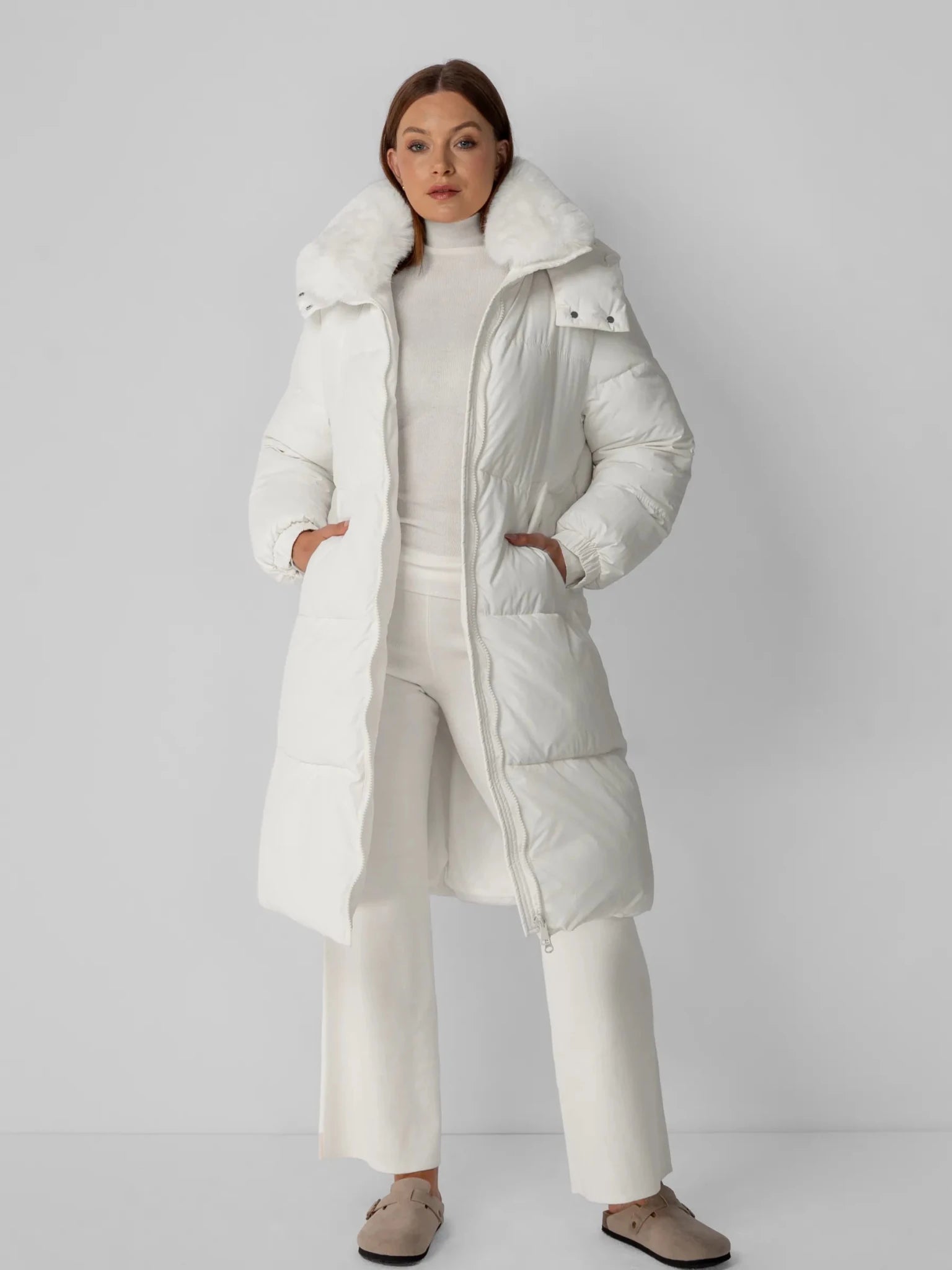 Faux Fur Collar Long Puffer Jacket - product image 19