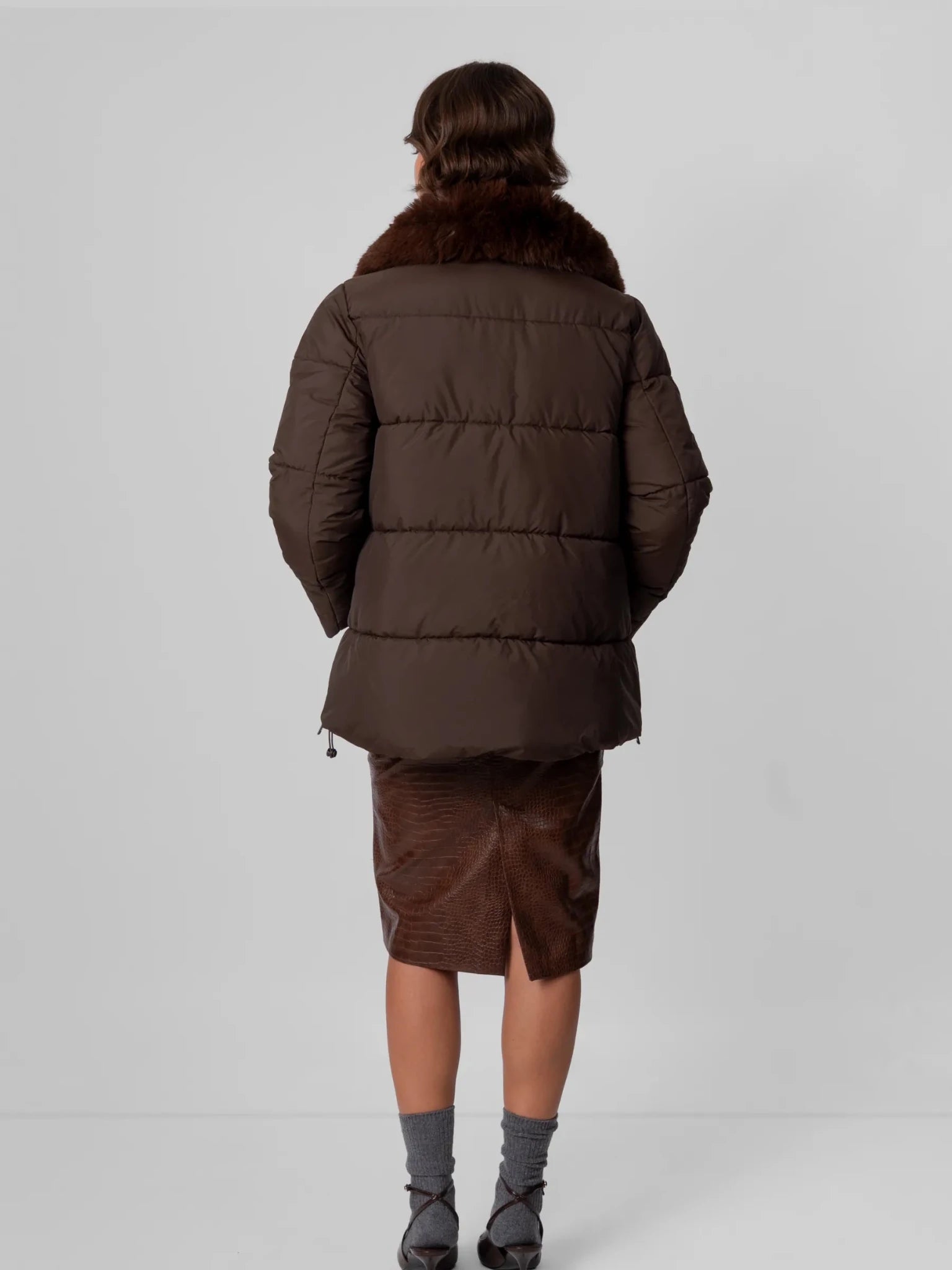 Detachable Faux Fur Collar Hooded Puffer - product image 16