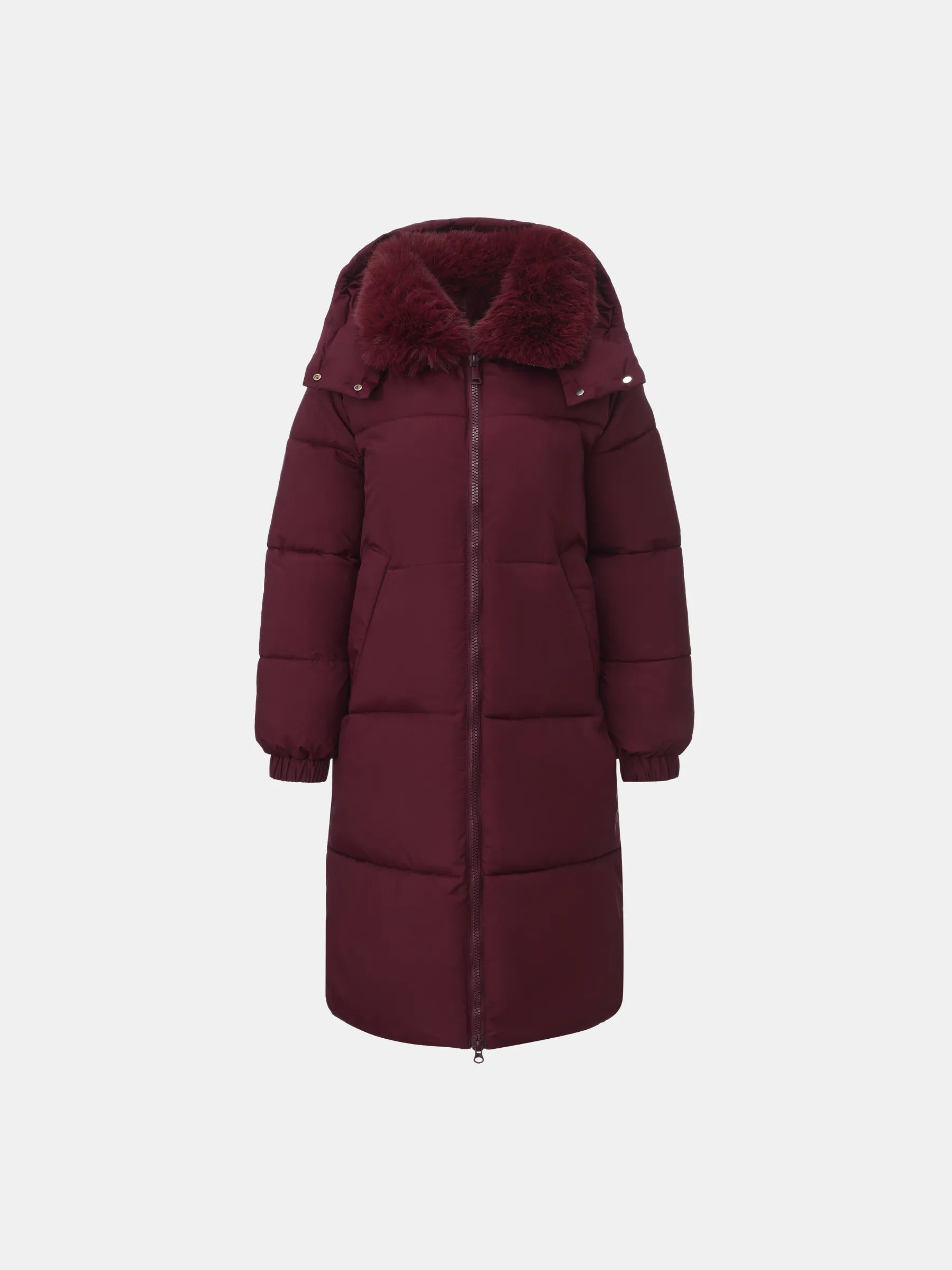 Faux Fur Collar Long Puffer Jacket - product image 1